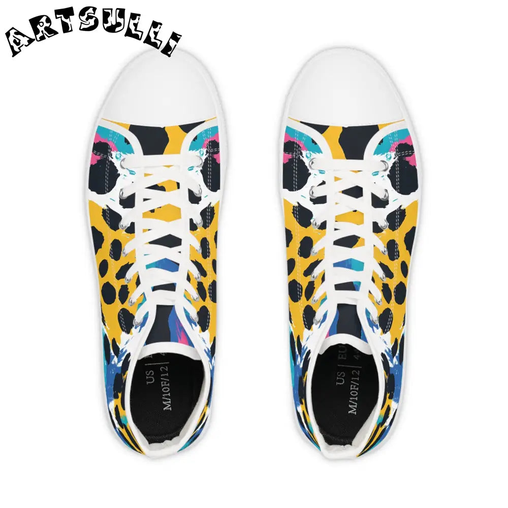 Leopard High Tops Polyester Canvas Featuring PU Leather, Artsulli - Art is Long, Life is Short, Shoes, , , , , , , 