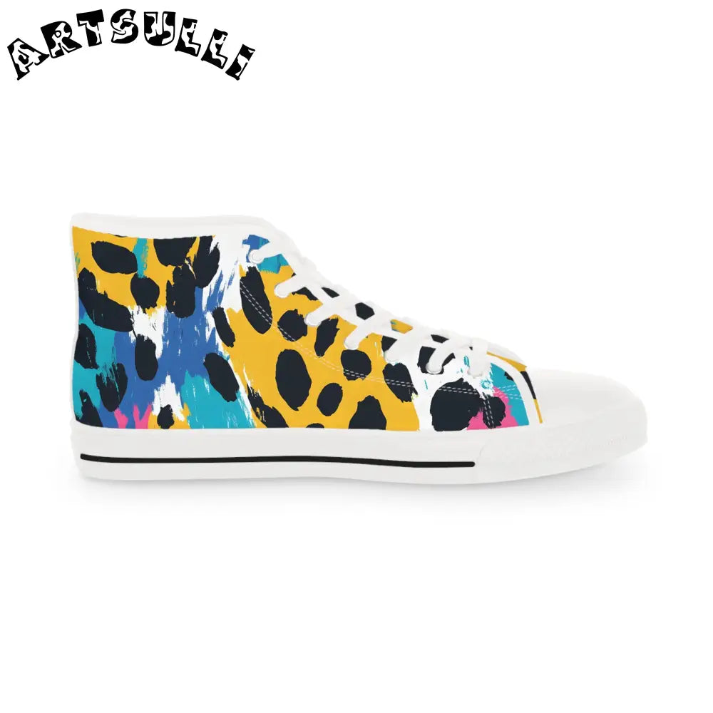 Leopard High Tops Polyester Canvas Featuring PU Leather, Artsulli - Art is Long, Life is Short, Shoes, , , , , , , 