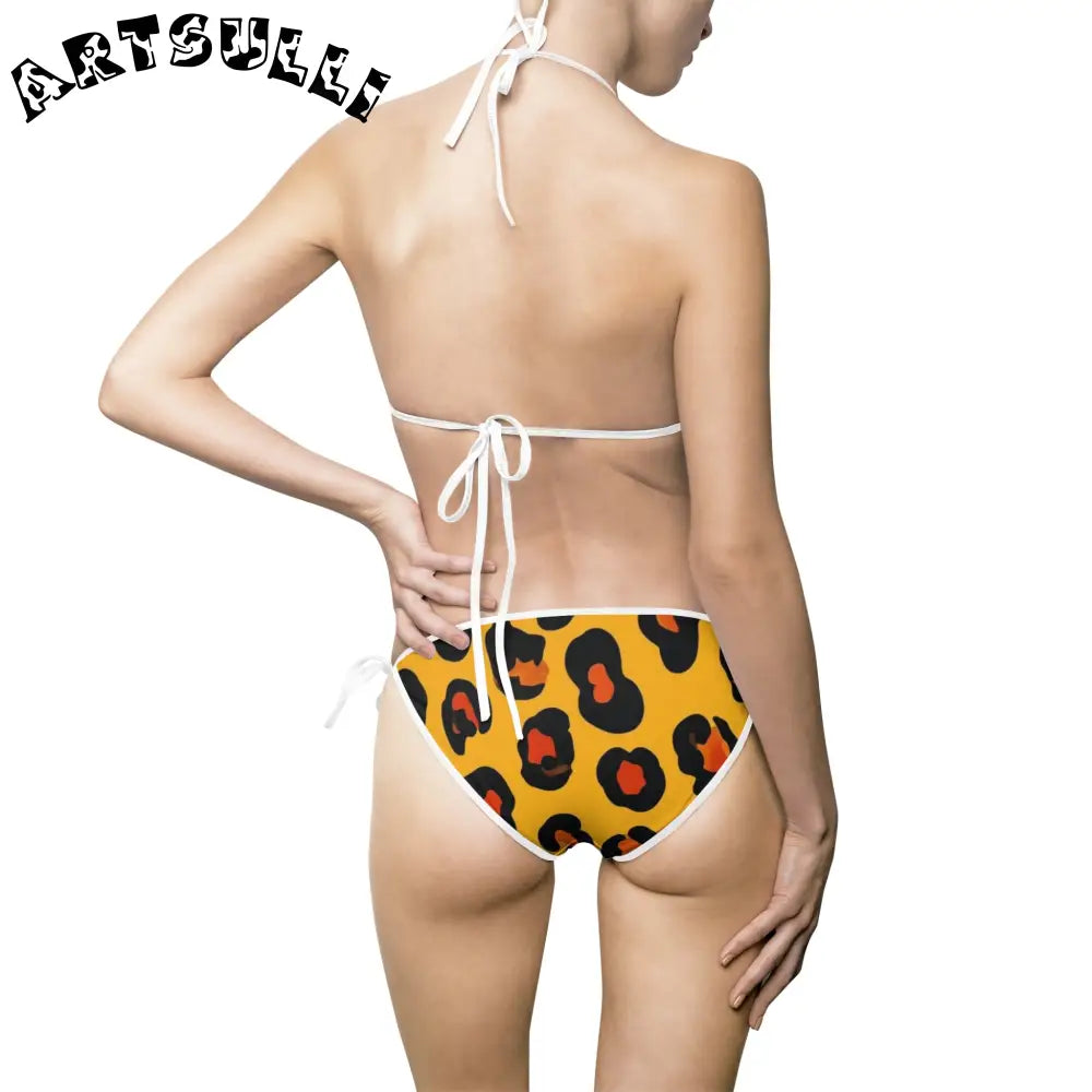 Leopard Illustration Printed Bikini Swimsuit, Artsulli - Art is Long, Life is Short, All Over Prints, , , , , , , 