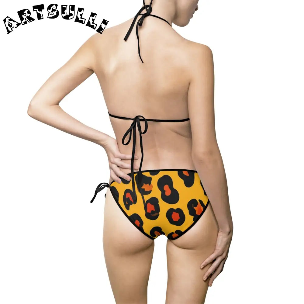 Leopard Illustration Printed Bikini Swimsuit, Artsulli - Art is Long, Life is Short, All Over Prints, , , , , , , 