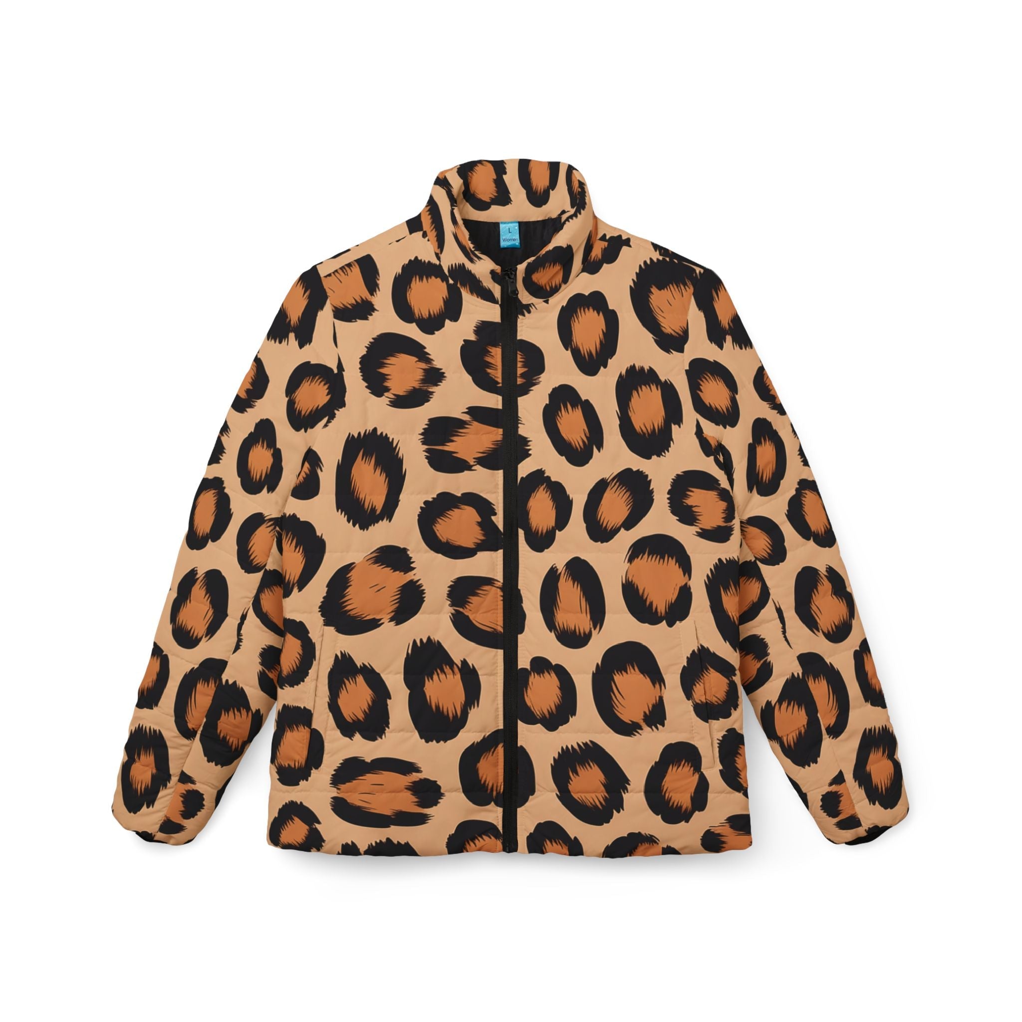 Printify Leopard Illustration Printed Puffer Jacket 2025