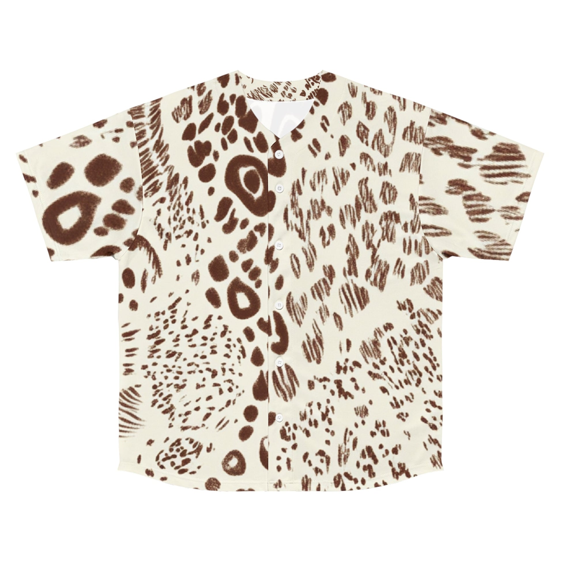 Leopard Print Baseball Jersey, Artsulli - Art is Long, Life is Short, All Over Prints, Size, S, Color, Seam thread color automatically matched to design, , , 18206843247393761518