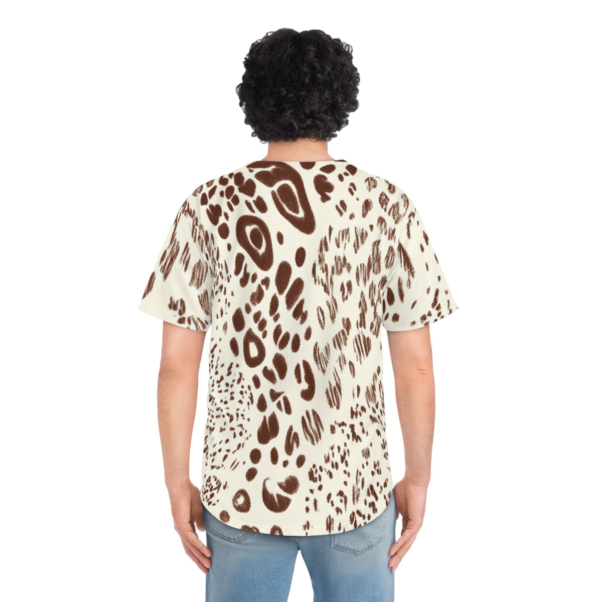 Leopard Print Baseball Jersey, Artsulli - Art is Long, Life is Short, All Over Prints, , , , , , , 