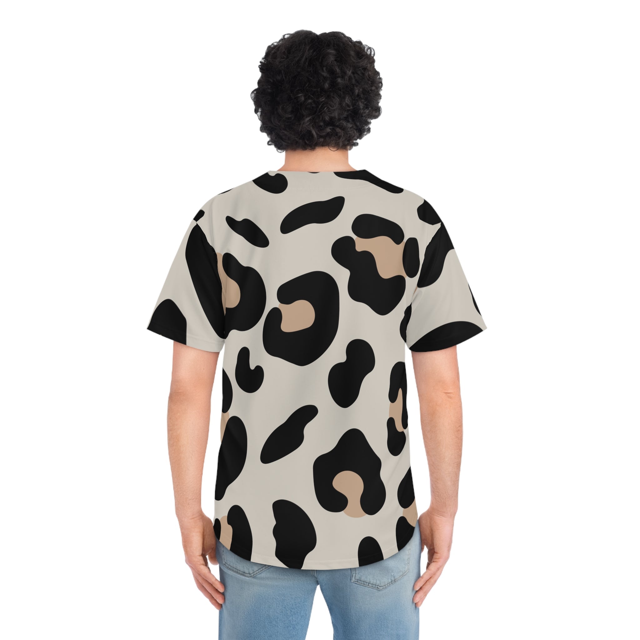 Leopard Print Button Up Baseball Jersey, Artsulli - Art is Long, Life is Short, All Over Prints, , , , , , , 