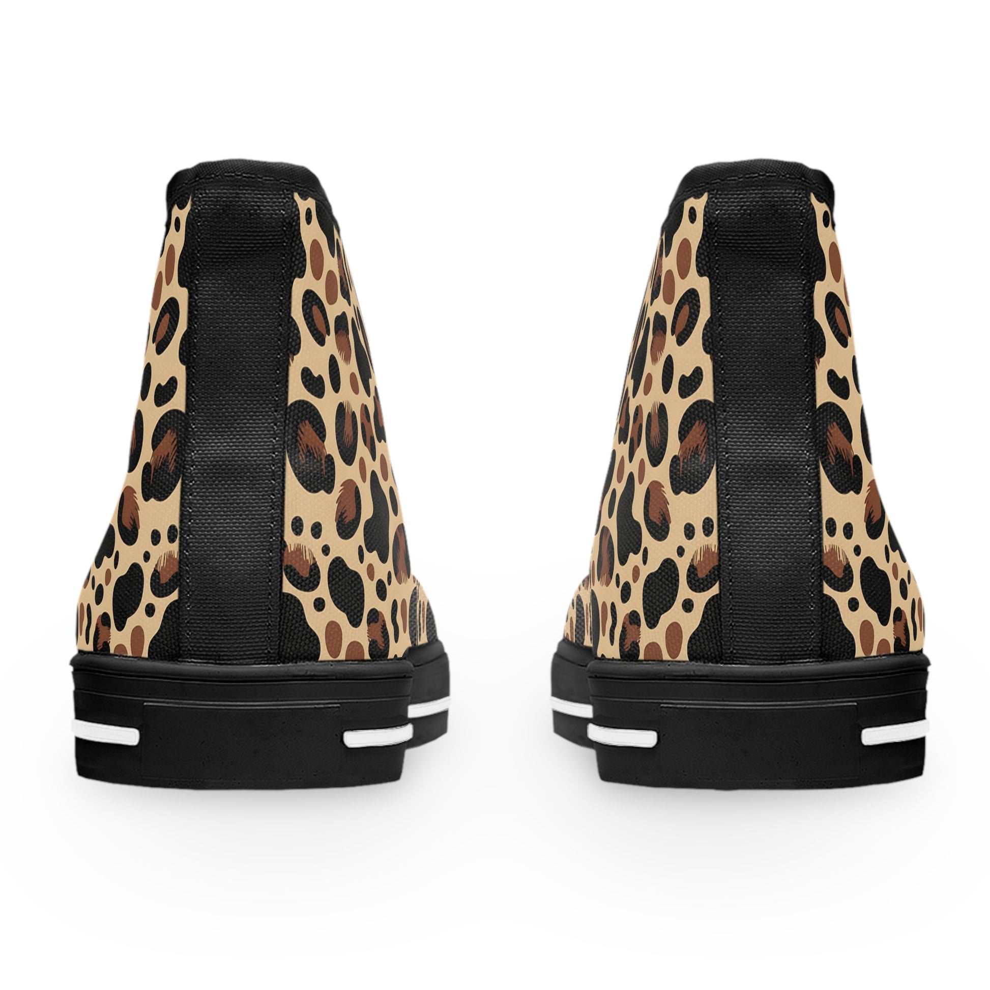Leopard Print Canvas High Top Sneakers, Artsulli - Art is Long, Life is Short, Shoes, , , , , , , 