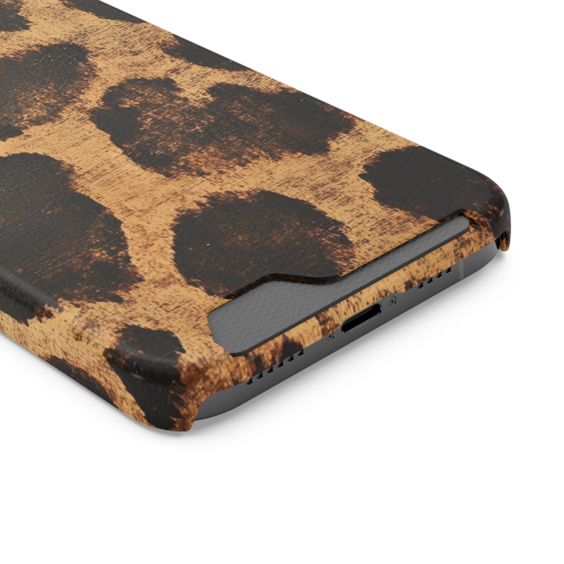 Leopard Print Cardholder Phone Case, Artsulli - Art is Long, Life is Short, Phone Case, , , , , , , 