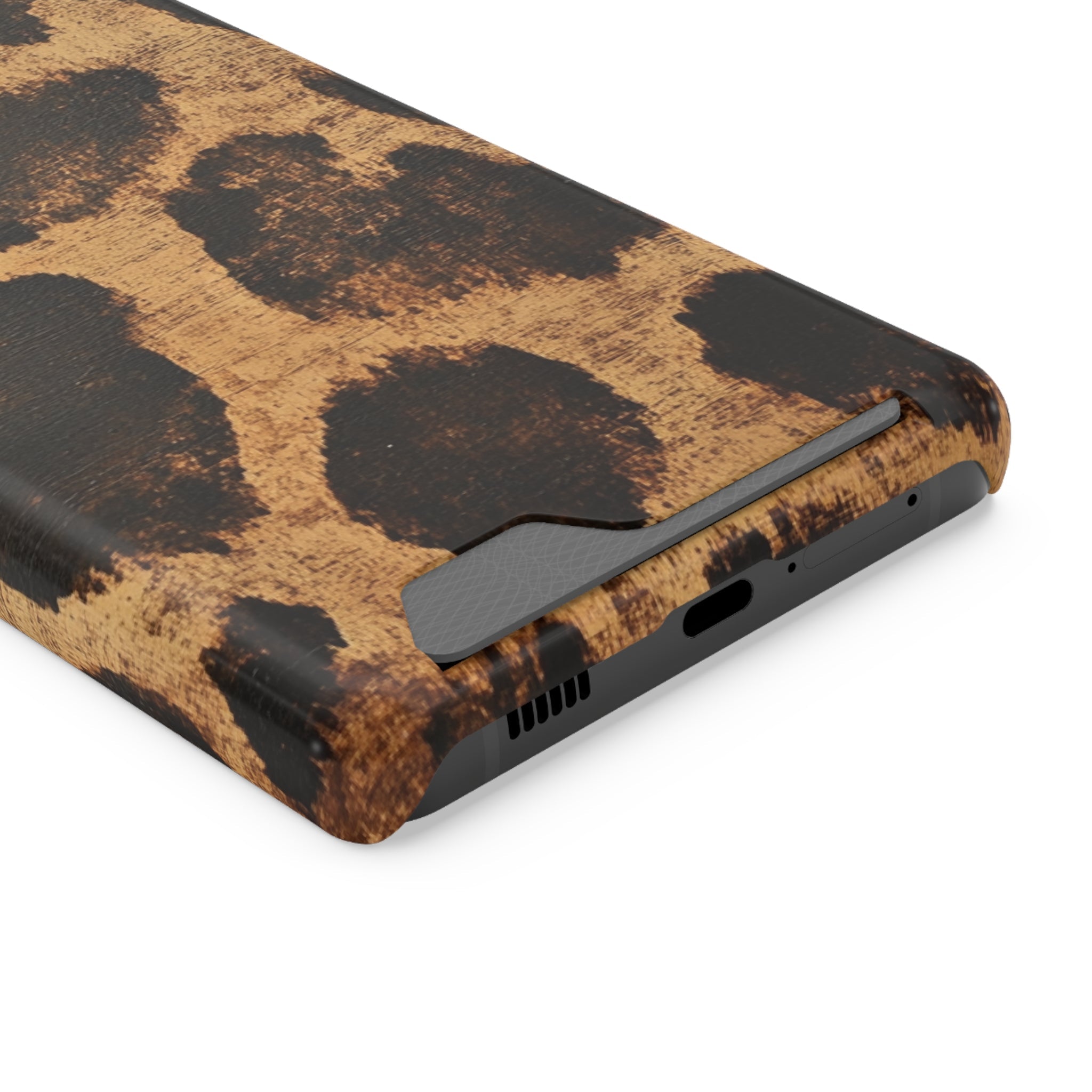 Leopard Print Cardholder Phone Case, Artsulli - Art is Long, Life is Short, Phone Case, , , , , , , 
