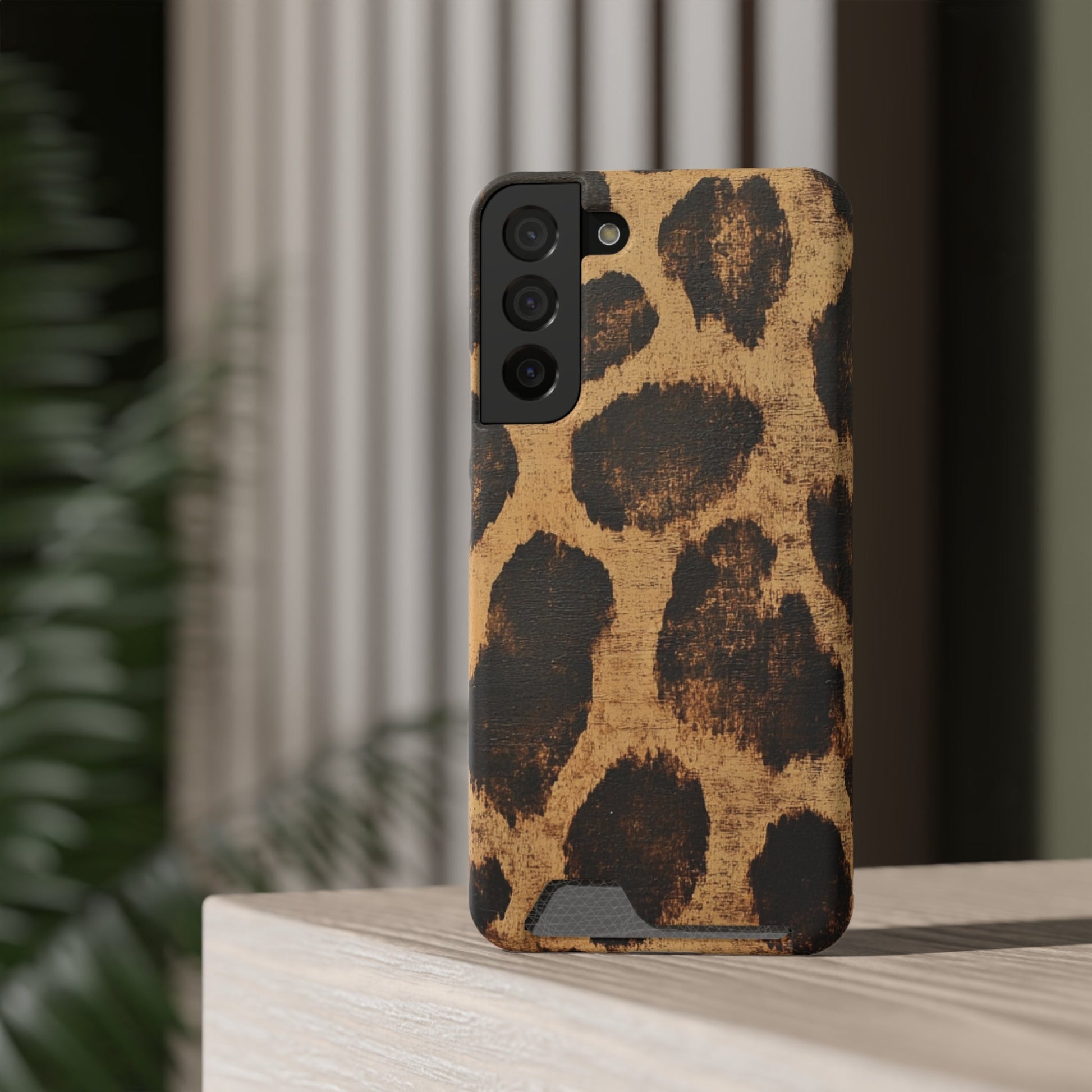 Leopard Print Cardholder Phone Case, Artsulli - Art is Long, Life is Short, Phone Case, , , , , , , 
