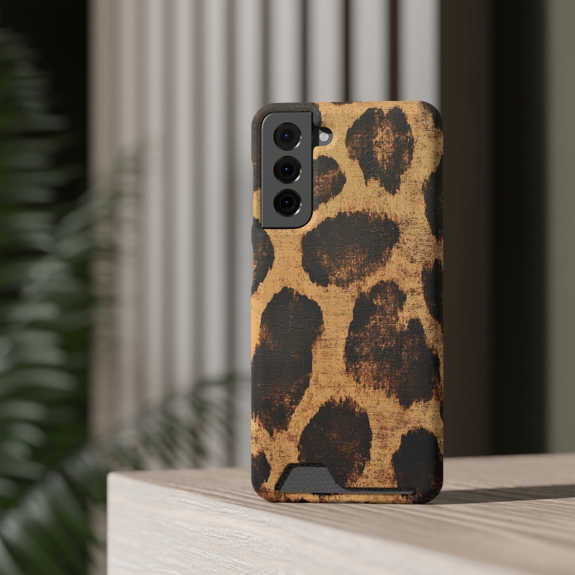 Leopard Print Cardholder Phone Case, Artsulli - Art is Long, Life is Short, Phone Case, , , , , , , 