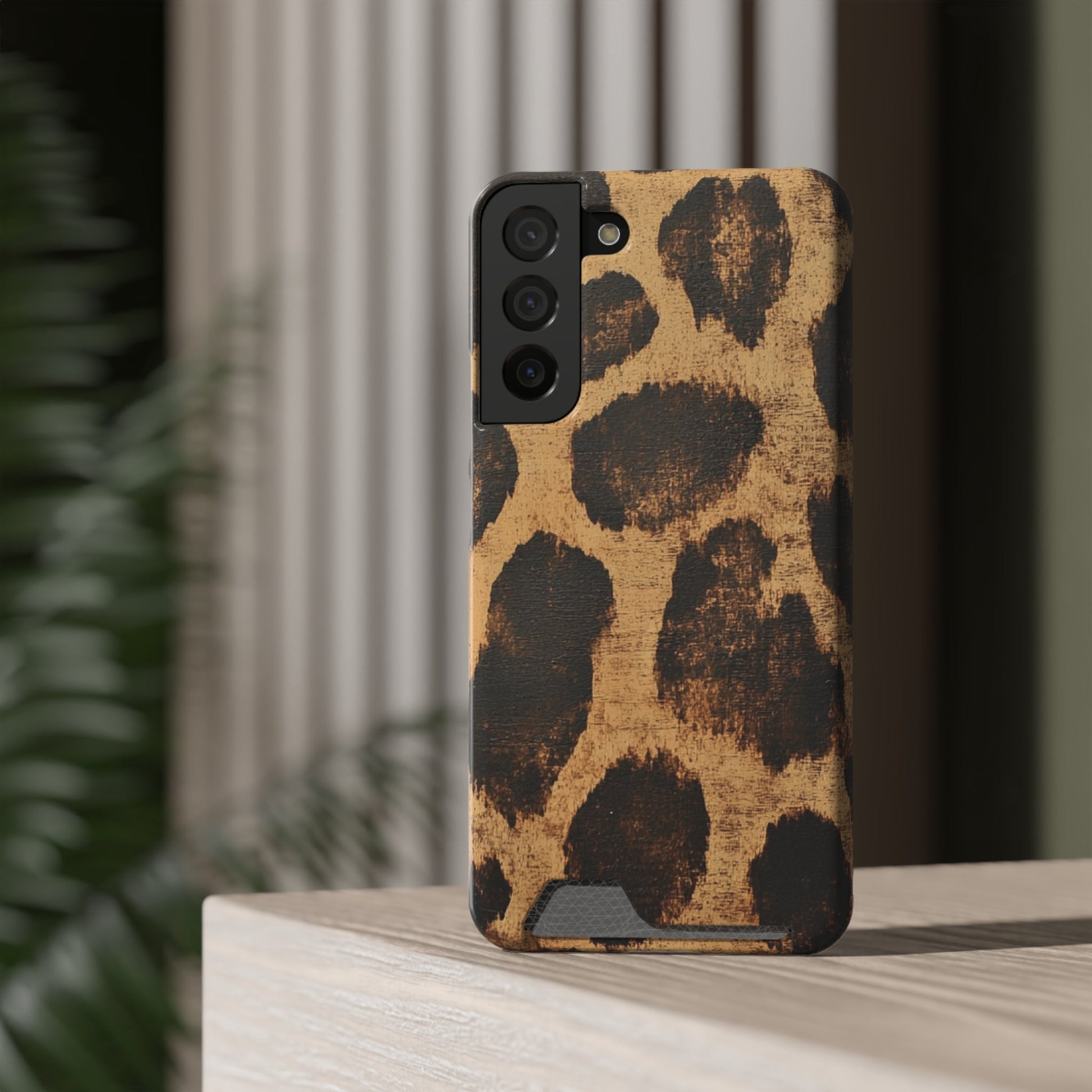 Leopard Print Cardholder Phone Case, Artsulli - Art is Long, Life is Short, Phone Case, , , , , , , 