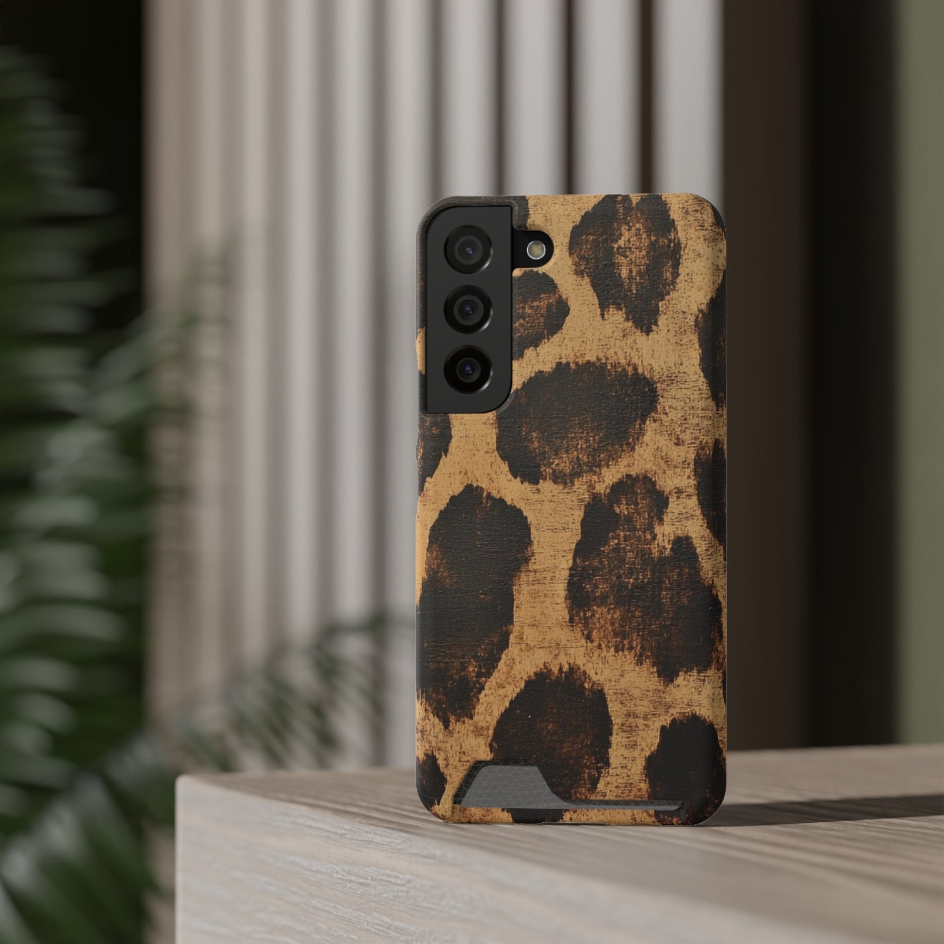 Leopard Print Cardholder Phone Case, Artsulli - Art is Long, Life is Short, Phone Case, , , , , , , 