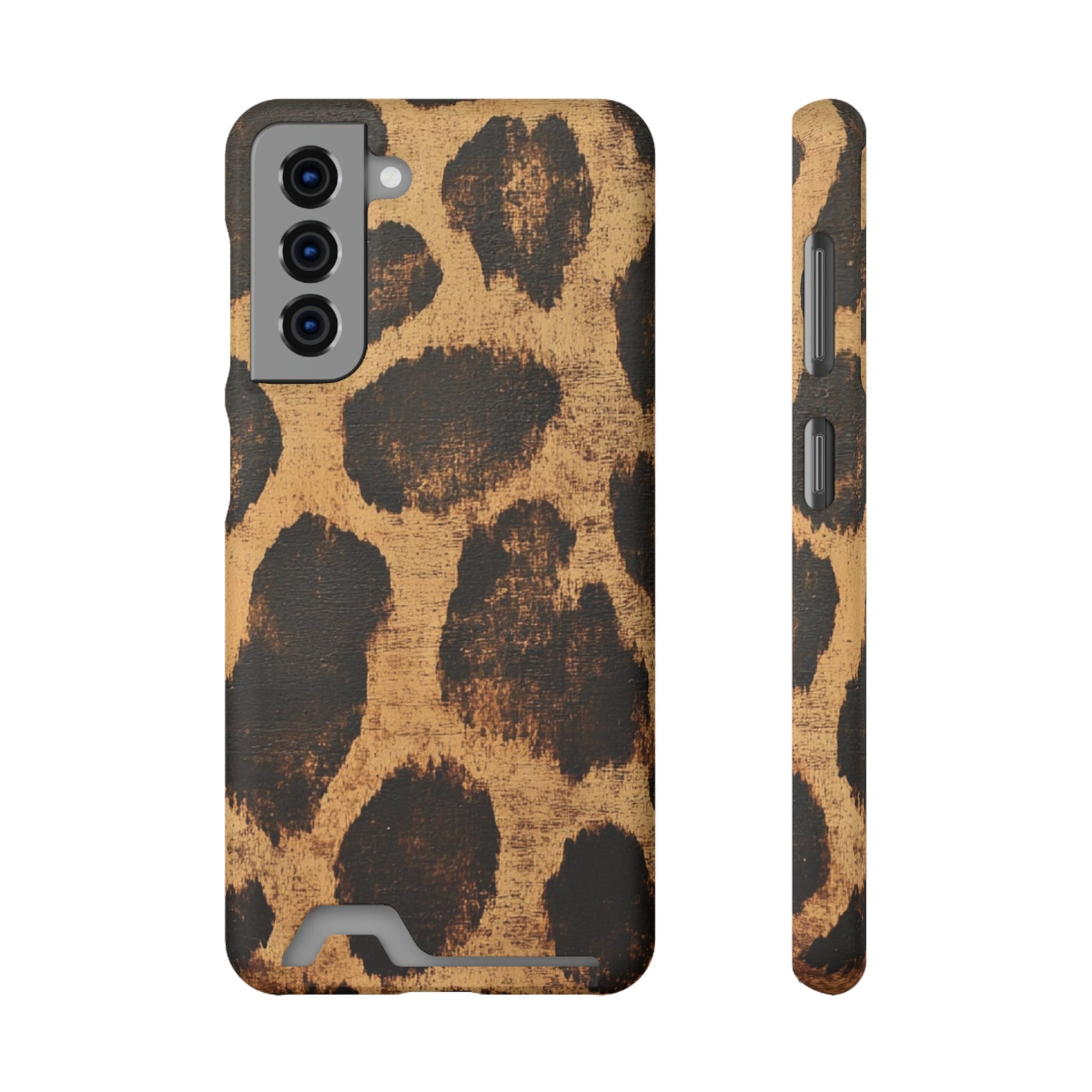 Leopard Print Cardholder Phone Case, Artsulli - Art is Long, Life is Short, Phone Case, Size, Samsung Galaxy S21, Surface, Matte, Shape, Without gift packaging, 26645850565792317254