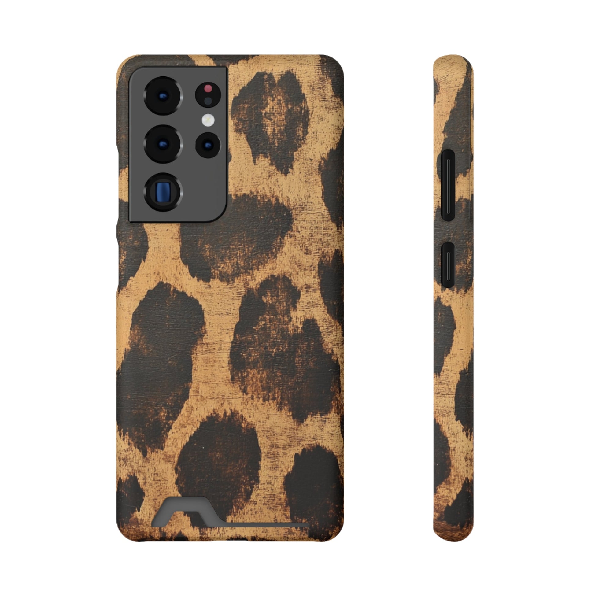 Leopard Print Cardholder Phone Case, Artsulli - Art is Long, Life is Short, Phone Case, Size, Samsung Galaxy S21 Ultra, Surface, Matte, Shape, Without gift packaging, 29140957614279732383