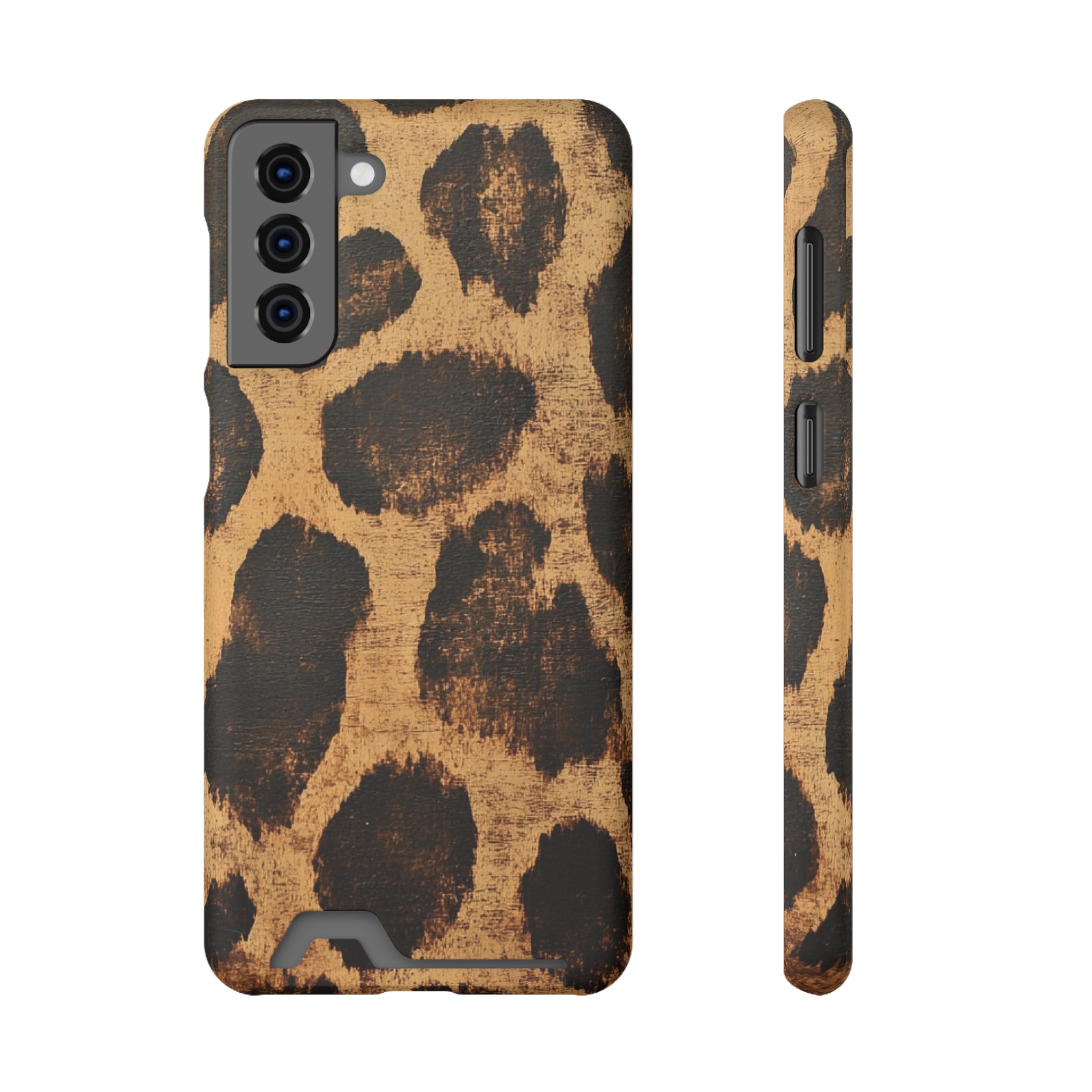 Leopard Print Cardholder Phone Case, Artsulli - Art is Long, Life is Short, Phone Case, Size, Samsung Galaxy S21 Plus, Surface, Matte, Shape, Without gift packaging, 20924613362443678173