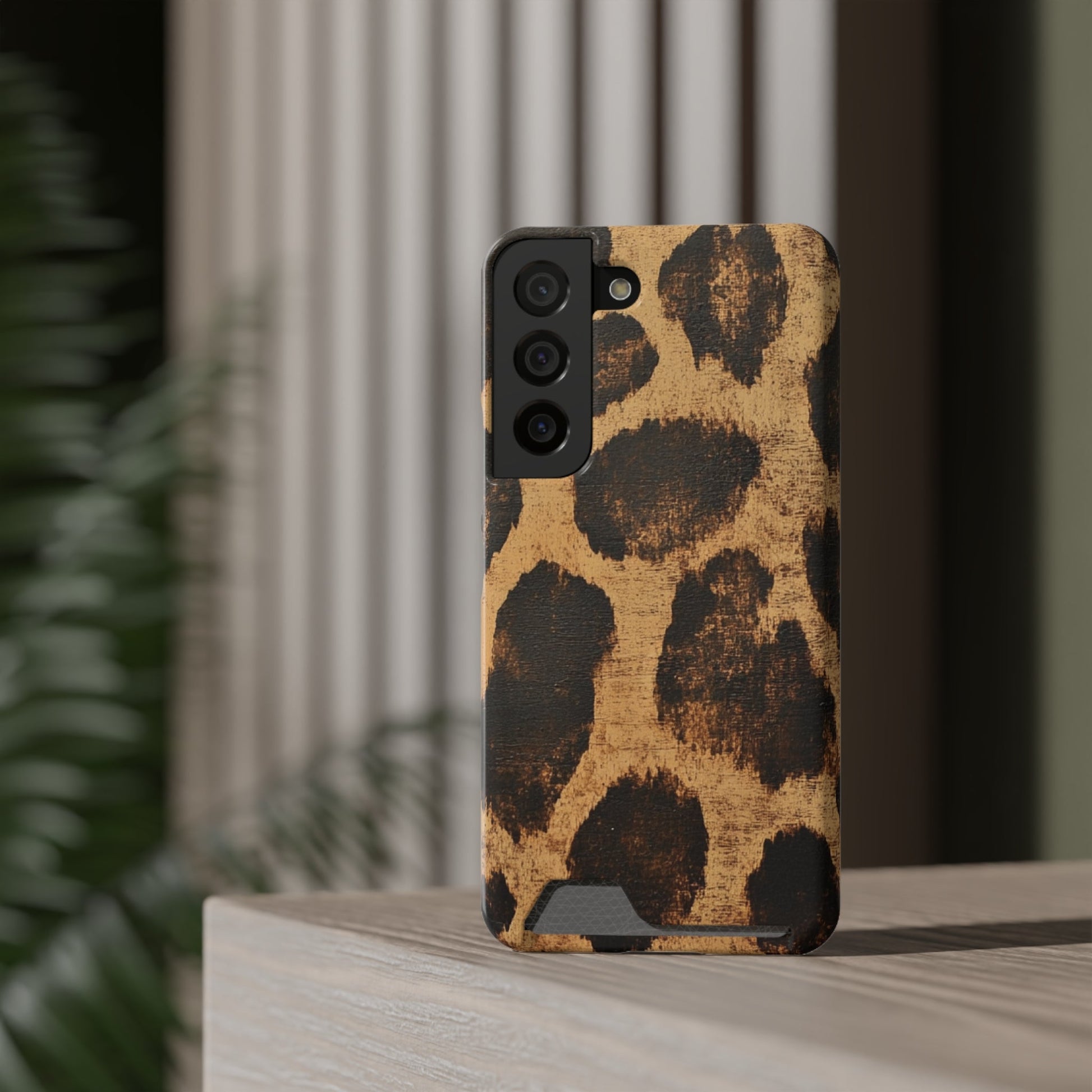 Leopard Print Cardholder Phone Case, Artsulli - Art is Long, Life is Short, Phone Case, , , , , , , 