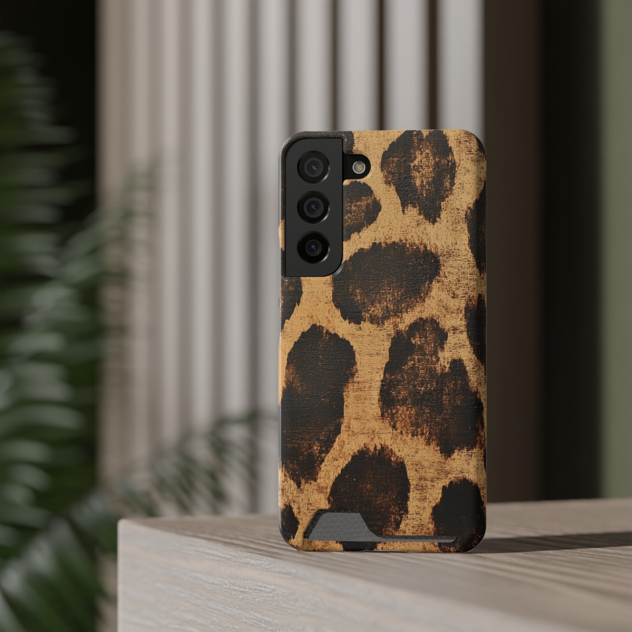 Leopard Print Cardholder Phone Case, Artsulli - Art is Long, Life is Short, Phone Case, , , , , , , 