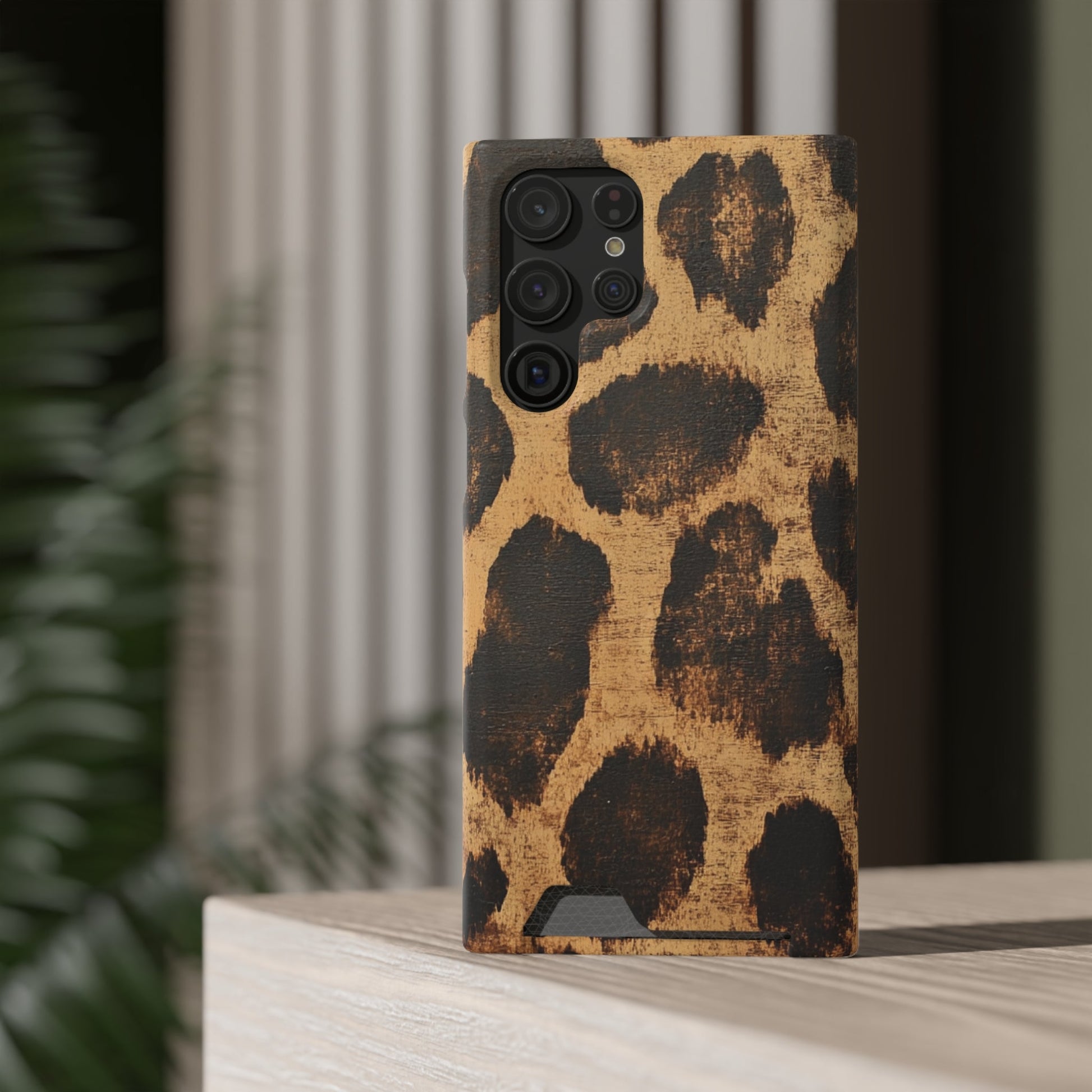 Leopard Print Cardholder Phone Case, Artsulli - Art is Long, Life is Short, Phone Case, , , , , , , 