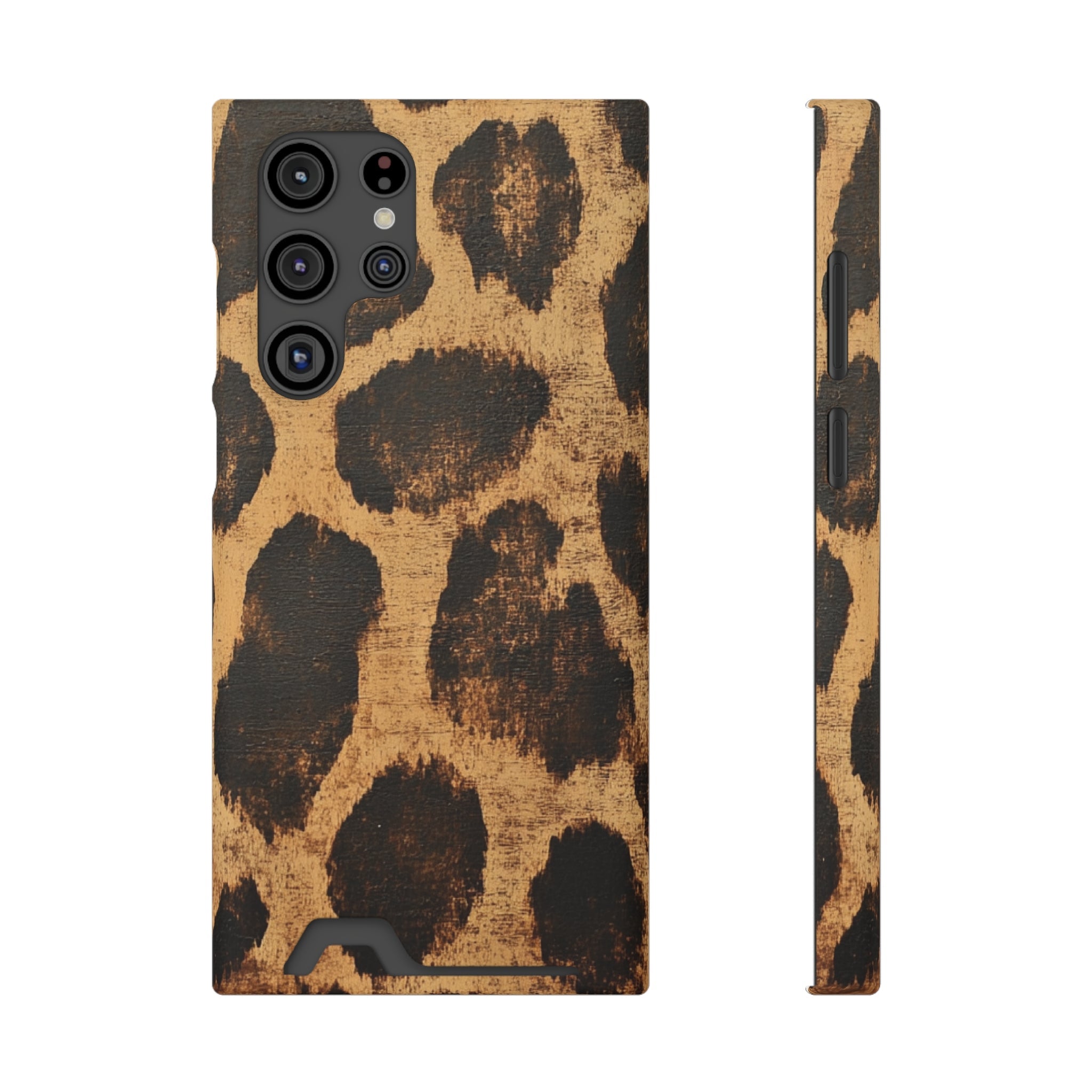 Leopard Print Cardholder Phone Case, Artsulli - Art is Long, Life is Short, Phone Case, Size, Samsung Galaxy S22 Ultra, Surface, Matte, Shape, With gift packaging, 40166437953578514624