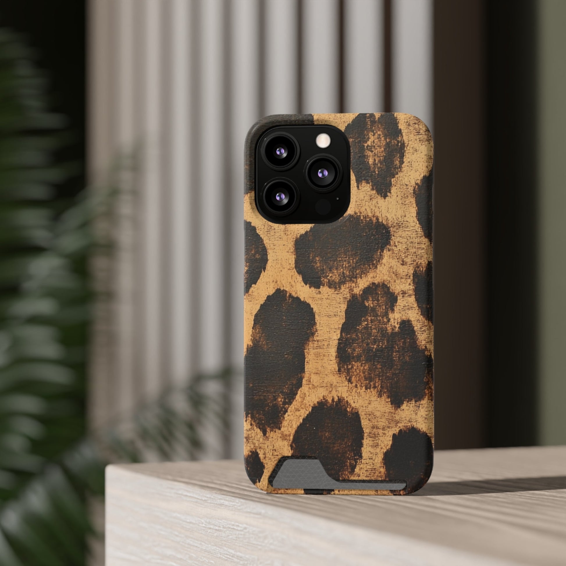 Leopard Print Cardholder Phone Case, Artsulli - Art is Long, Life is Short, Phone Case, , , , , , , 