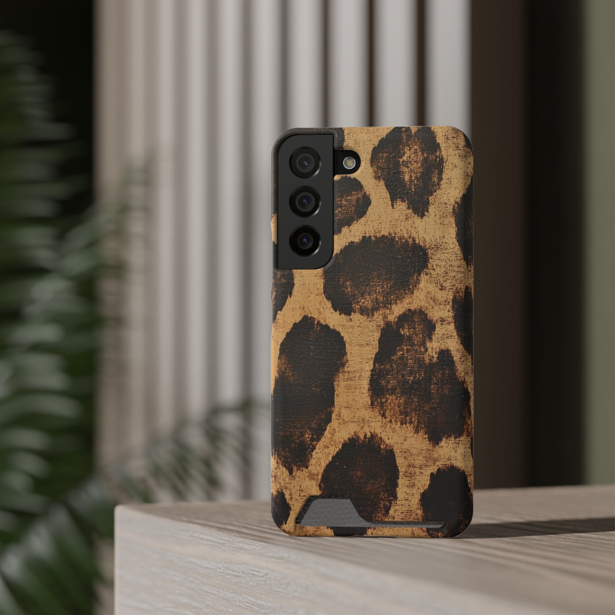 Leopard Print Cardholder Phone Case, Artsulli - Art is Long, Life is Short, Phone Case, , , , , , , 