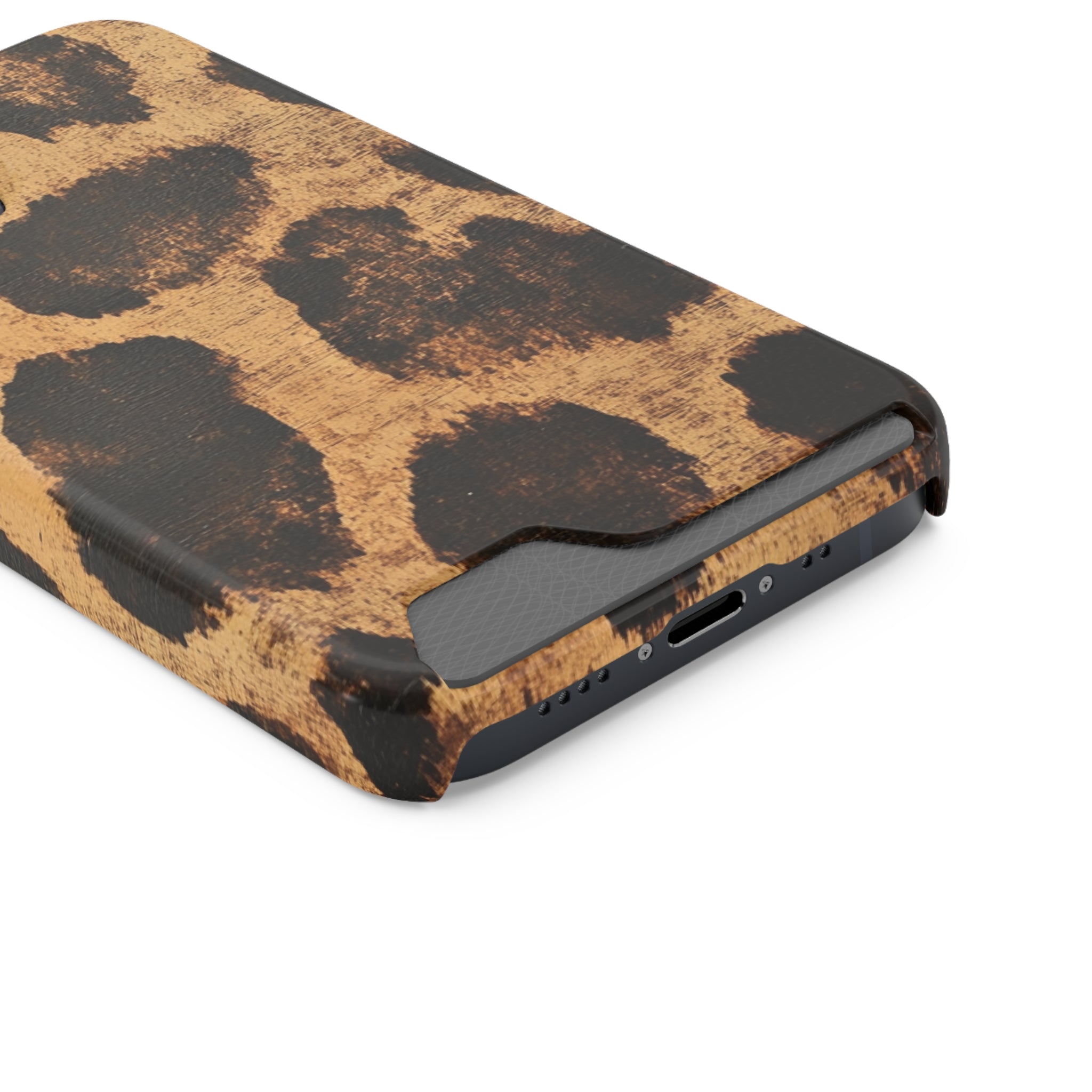 Leopard Print Cardholder Phone Case, Artsulli - Art is Long, Life is Short, Phone Case, , , , , , , 