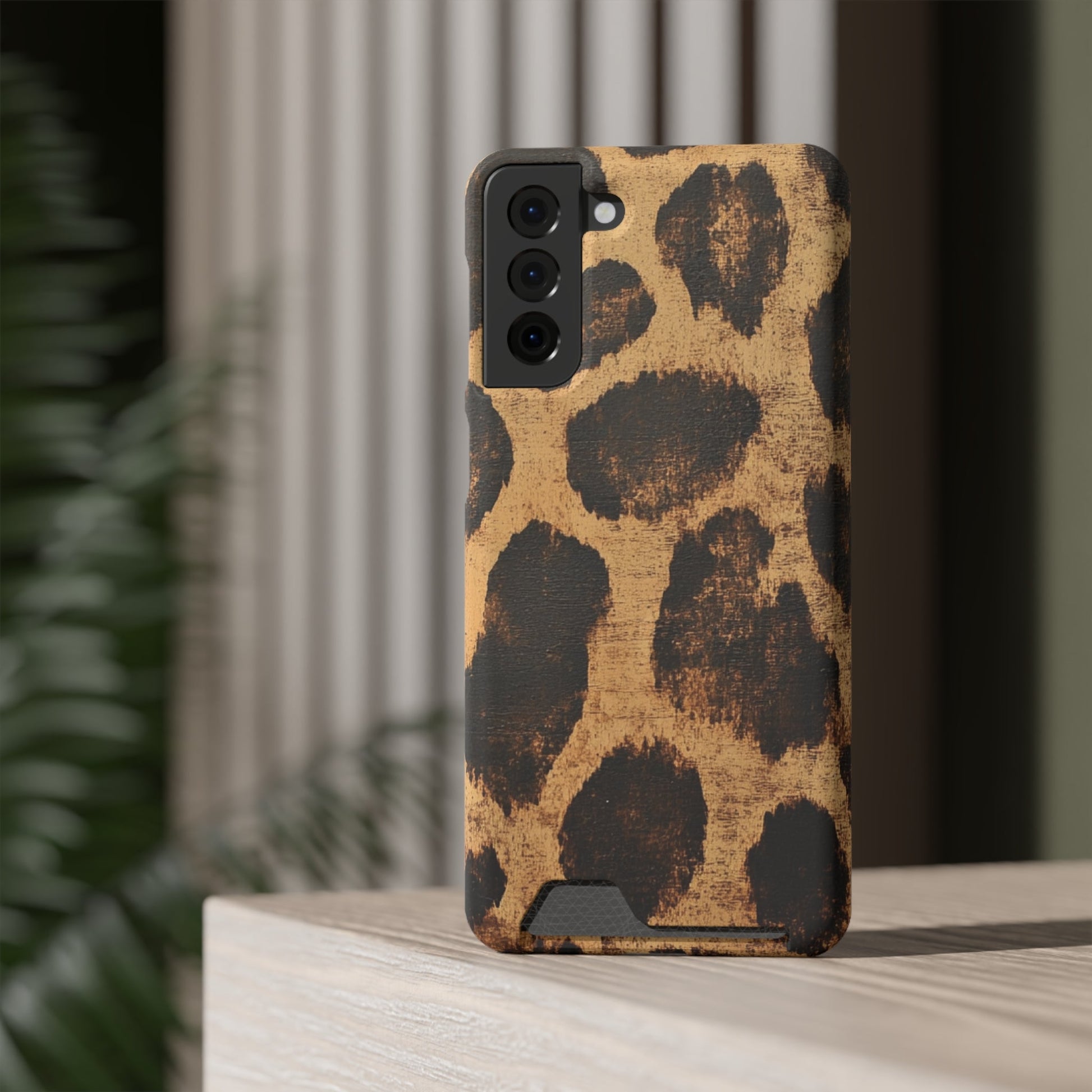Leopard Print Cardholder Phone Case, Artsulli - Art is Long, Life is Short, Phone Case, , , , , , , 