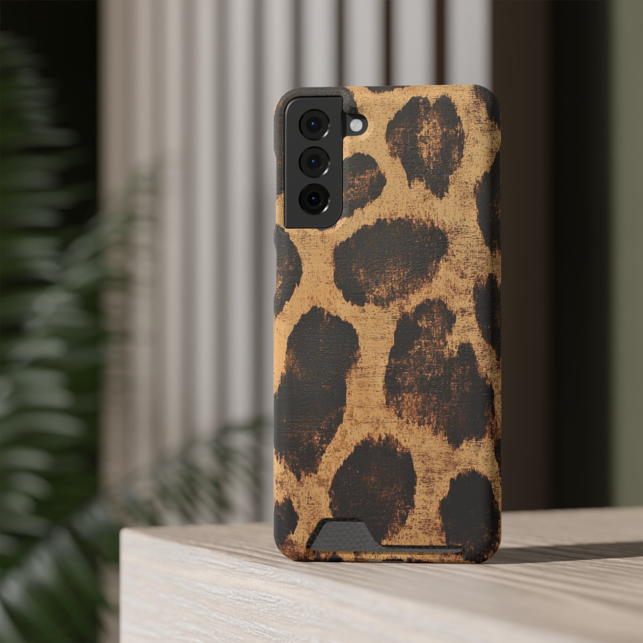 Leopard Print Cardholder Phone Case, Artsulli - Art is Long, Life is Short, Phone Case, , , , , , , 