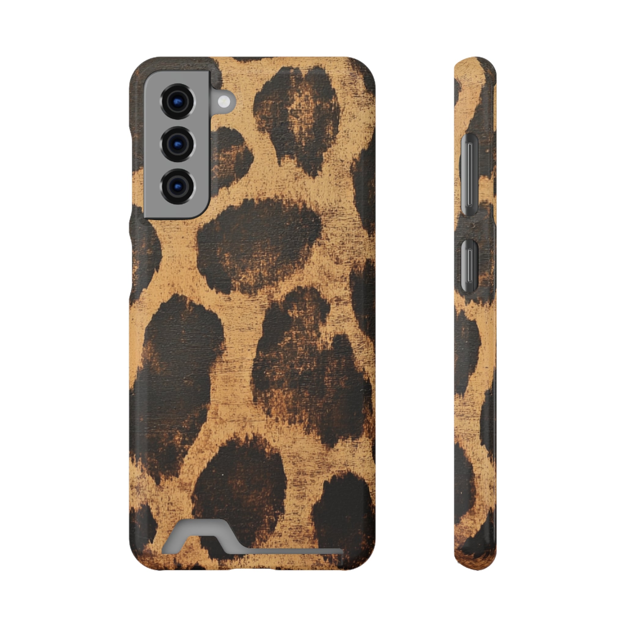 Leopard Print Cardholder Phone Case, Artsulli - Art is Long, Life is Short, Phone Case, Size, Samsung Galaxy S21, Surface, Glossy, Shape, Without gift packaging, 23058929277230090283