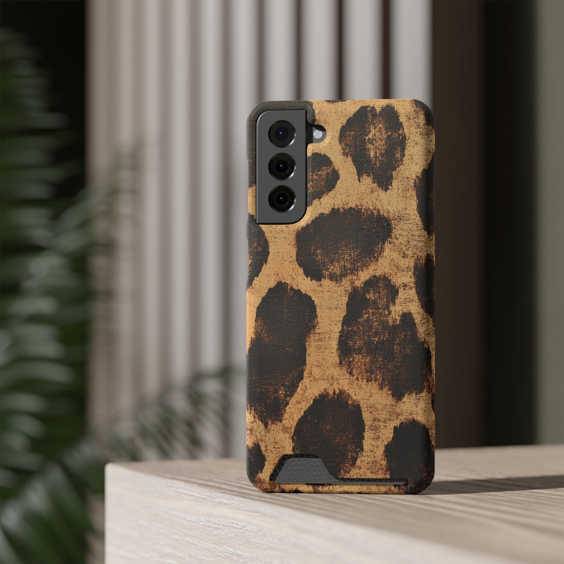Leopard Print Cardholder Phone Case, Artsulli - Art is Long, Life is Short, Phone Case, , , , , , , 