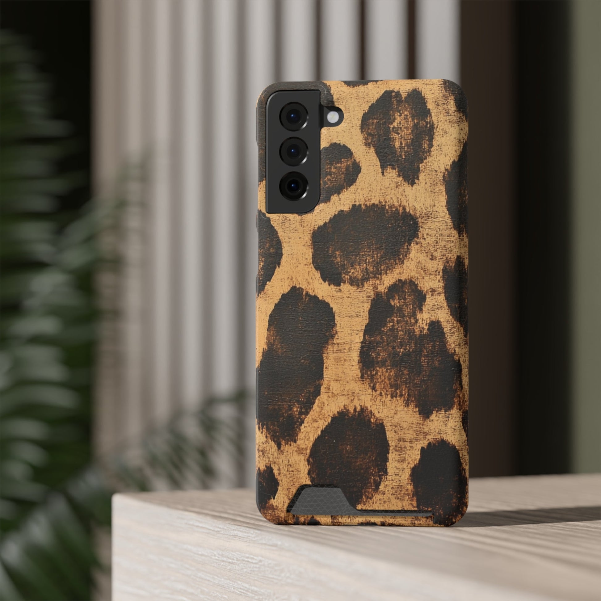 Leopard Print Cardholder Phone Case, Artsulli - Art is Long, Life is Short, Phone Case, , , , , , , 