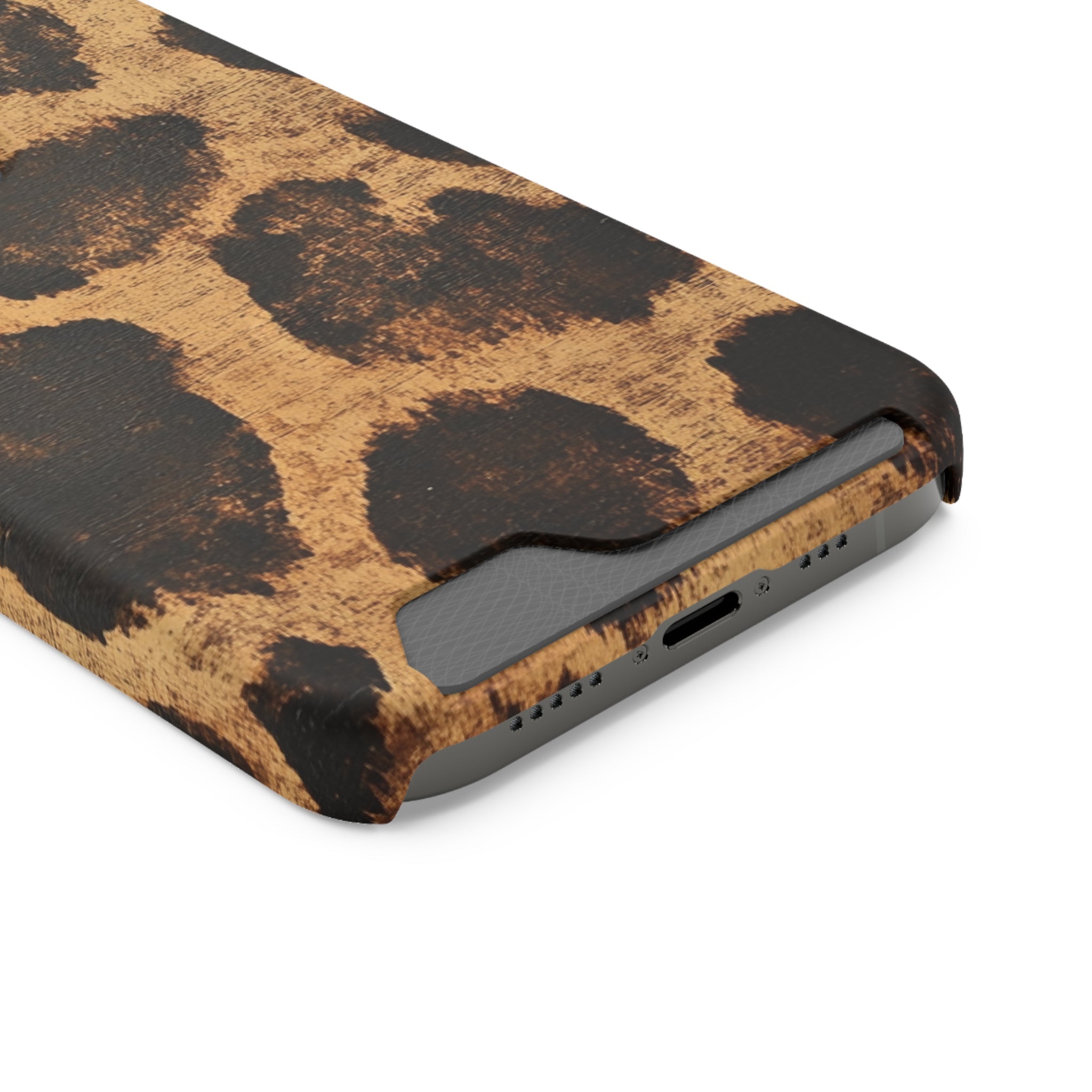 Leopard Print Cardholder Phone Case, Artsulli - Art is Long, Life is Short, Phone Case, , , , , , , 