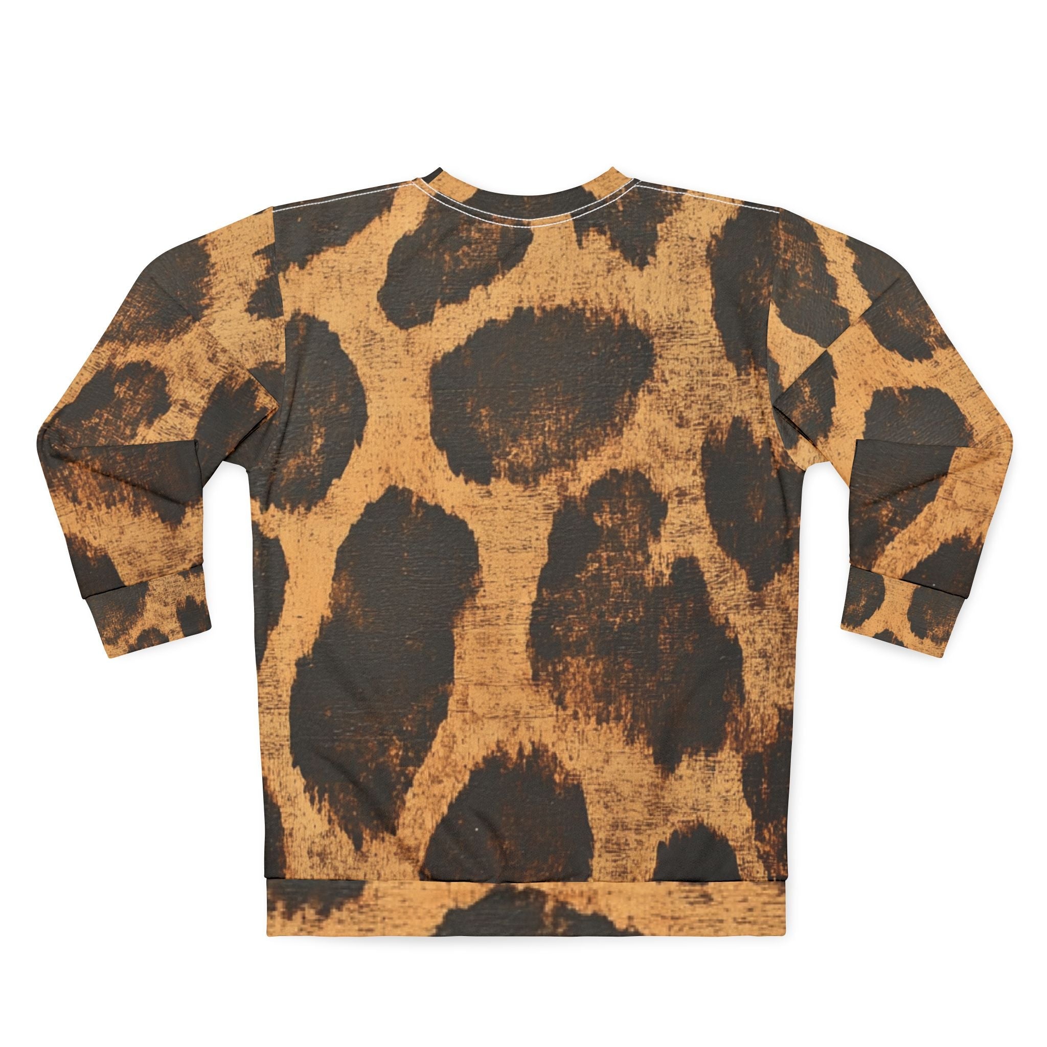 Leopard Print Crewneck Sweatshirt, Artsulli - Art is Long, Life is Short, All Over Prints, , , , , , , 