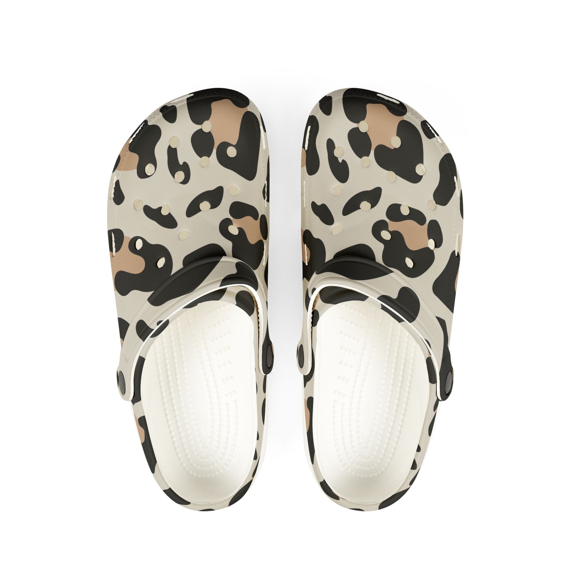 Leopard Print EVA Foam Clogs, Artsulli - Art is Long, Life is Short, Shoes, Size, US 6 (Women's), Color, White, , , 58722310719005638152