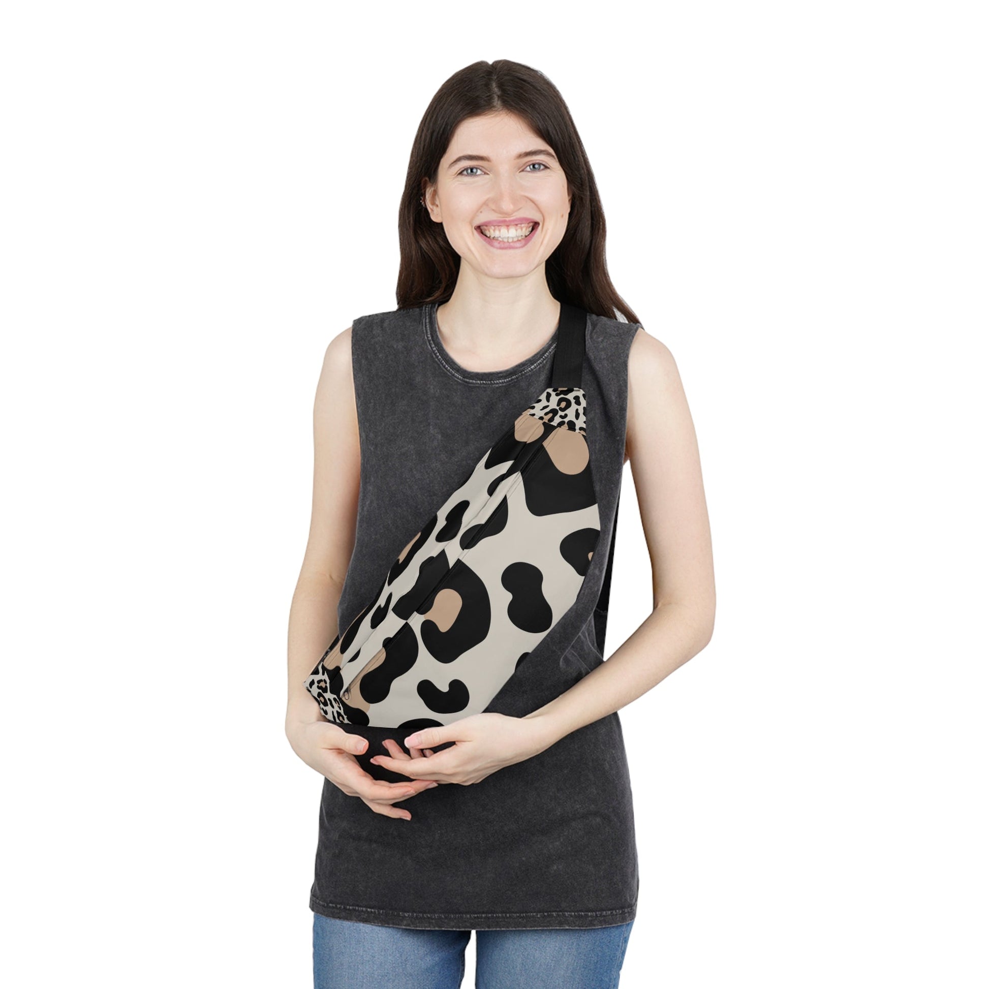 Leopard Print Fanny Pack, Artsulli - Art is Long, Life is Short, Bags, , , , , , , 