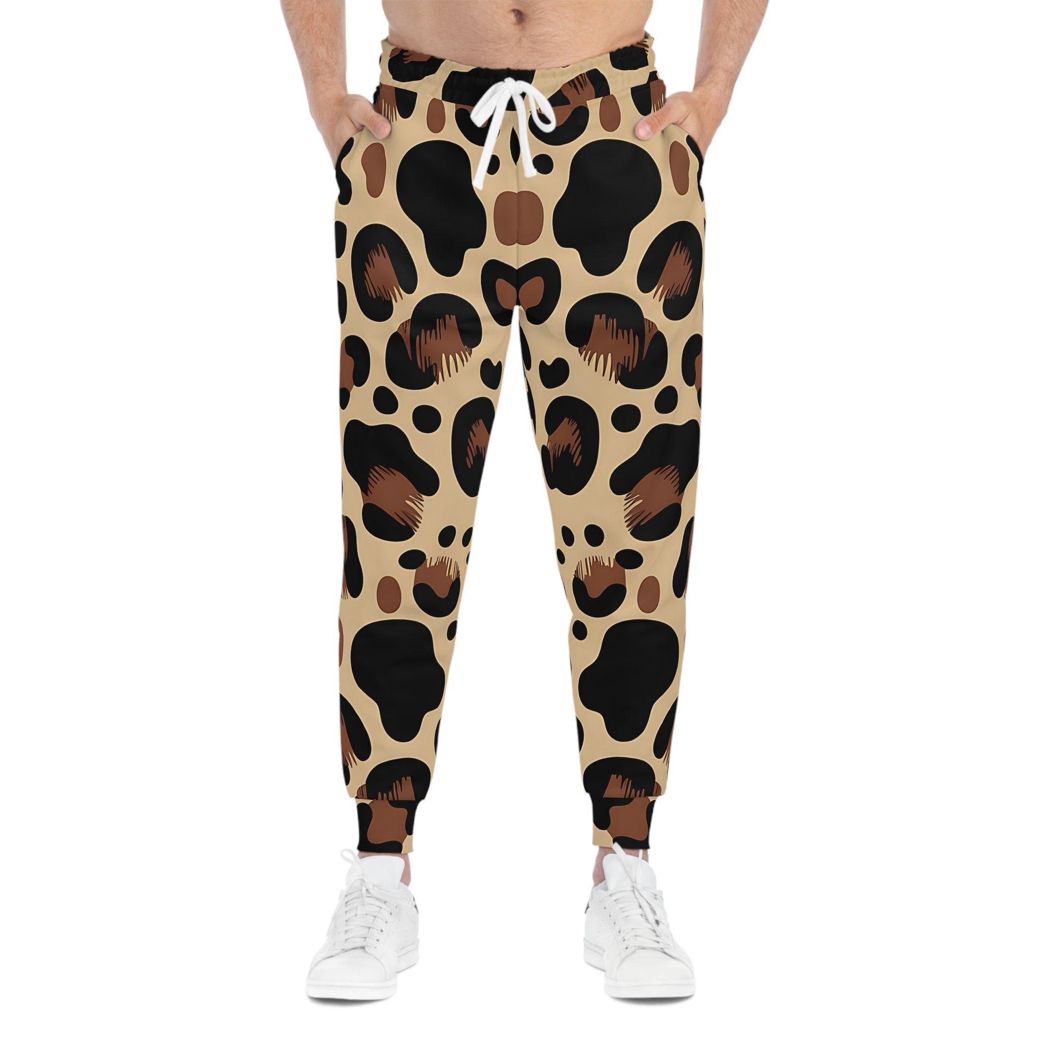 Leopard Print Fleece Joggers, Artsulli - Art is Long, Life is Short, All Over Prints, , , , , , , 