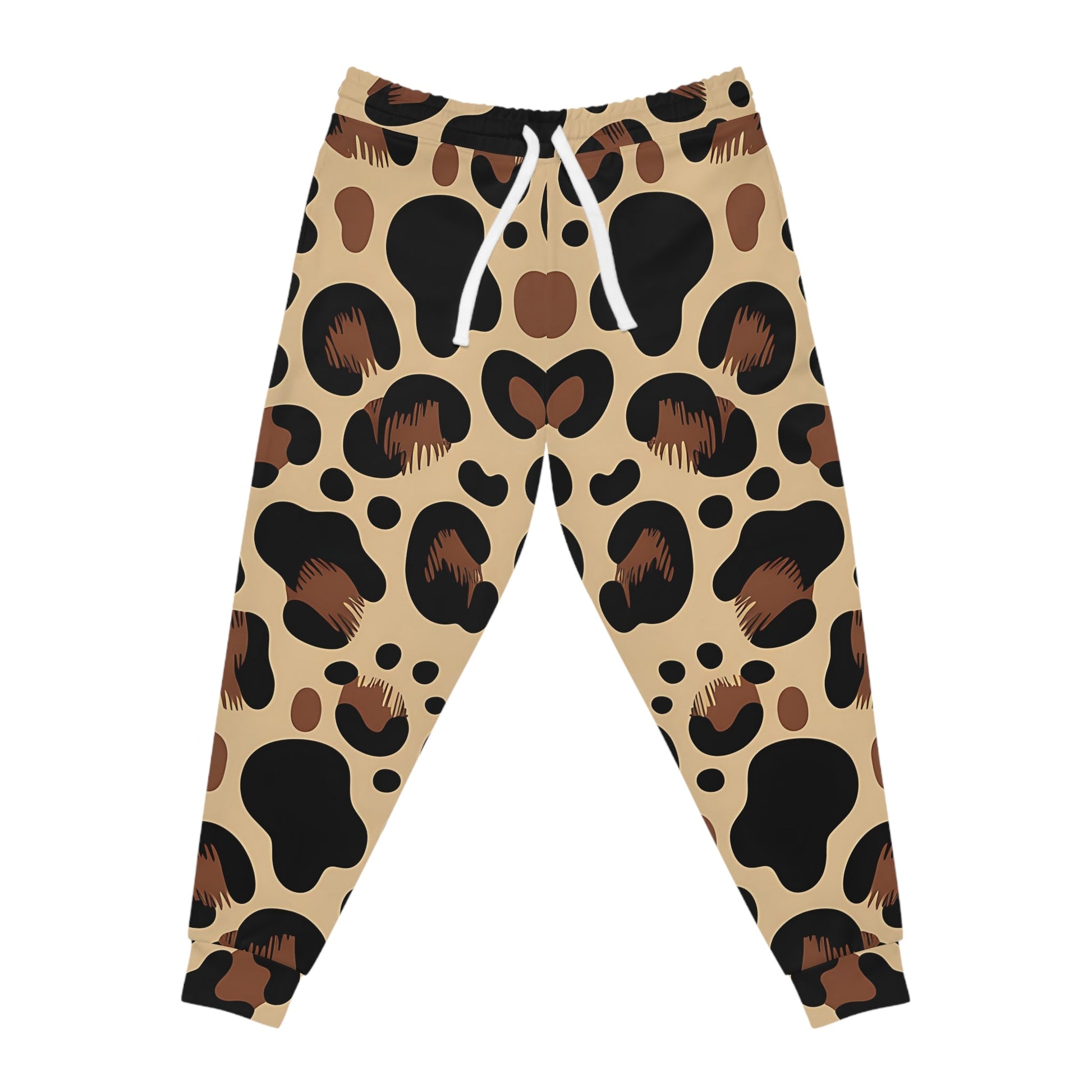 Leopard Print Fleece Joggers, Artsulli - Art is Long, Life is Short, All Over Prints, Size, S, Color, Seam thread color automatically matched to design, , , 26237125234219071037