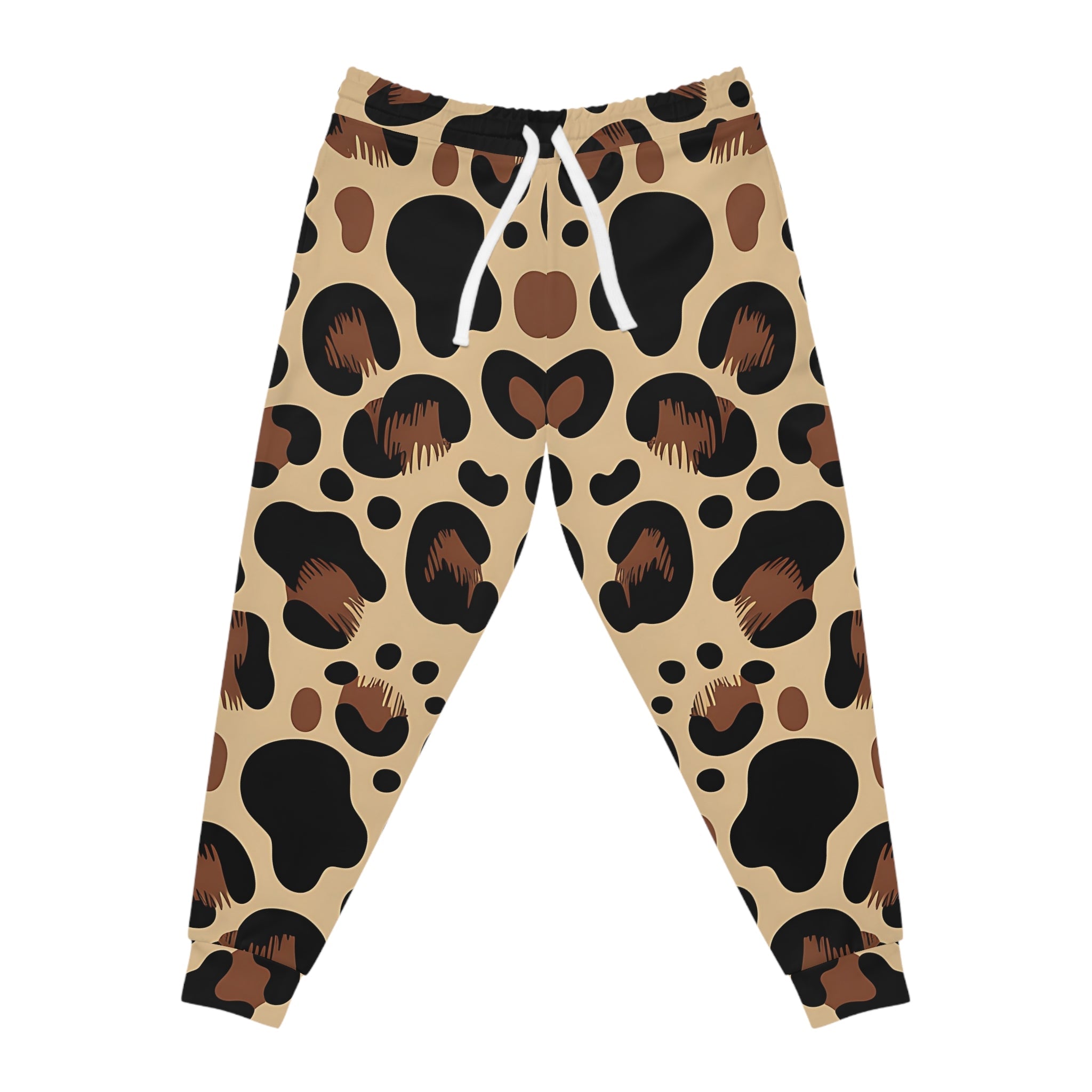 Leopard Print Fleece Joggers, Artsulli - Art is Long, Life is Short, All Over Prints, Size, S, Color, Seam thread color automatically matched to design, , , 26237125234219071037