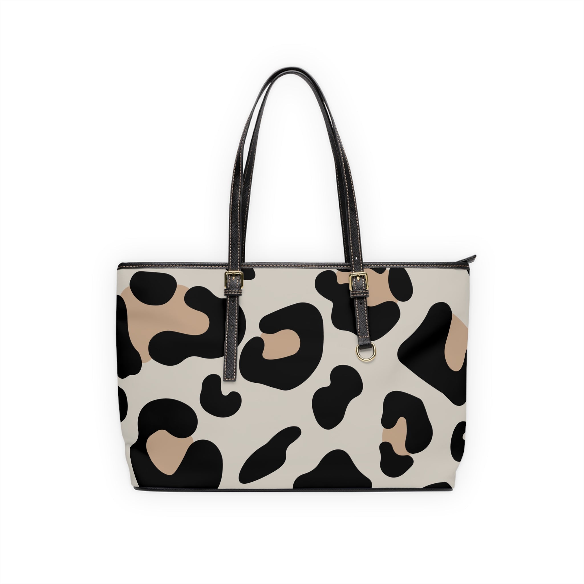 Leopard Print PU Leather Shoulder Bag, Artsulli - Art is Long, Life is Short, Bags, Size, 17" x 11", Color, Black, , , 56285737230571629871