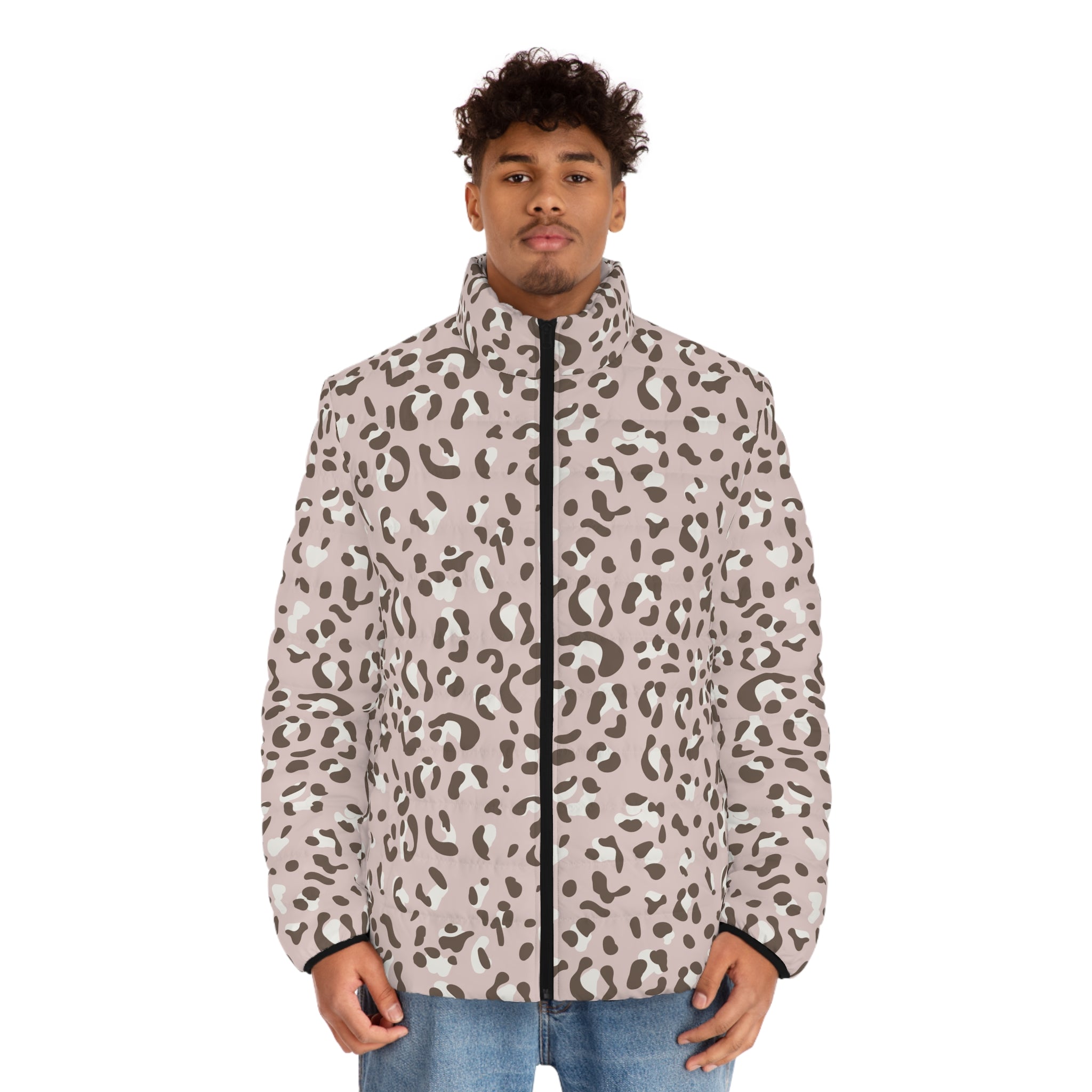 Leopard Print Puffer Jacket, Artsulli - Art is Long, Life is Short, All Over Prints, , , , , , , 