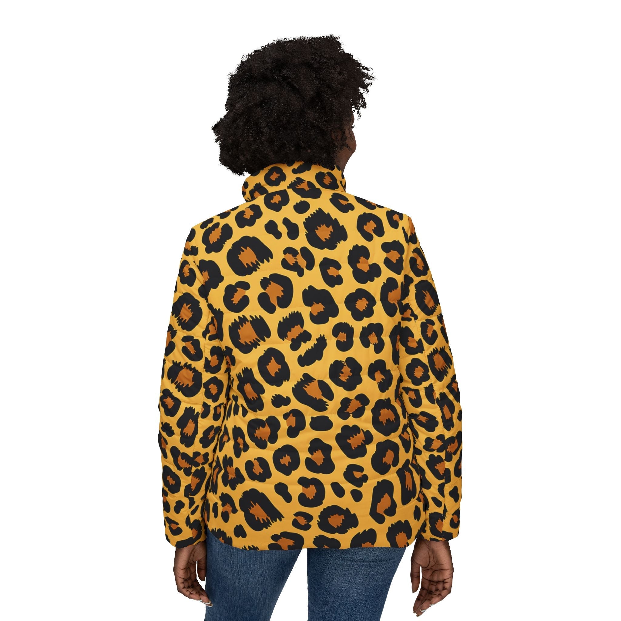 Leopard Print Puffer Jacket, Artsulli - Art is Long, Life is Short, All Over Prints, , , , , , , 