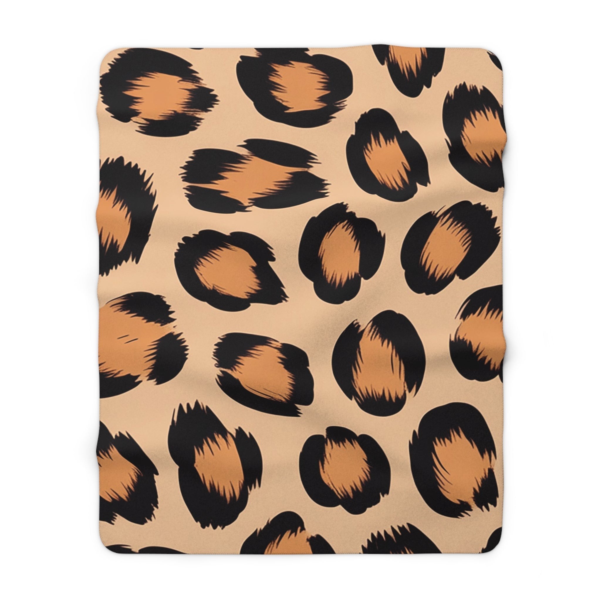 Leopard Print Sherpa Fleece Blanket, Artsulli - Art is Long, Life is Short, Home Decor, Size, 60" × 80", , , , , 83057518667879722199