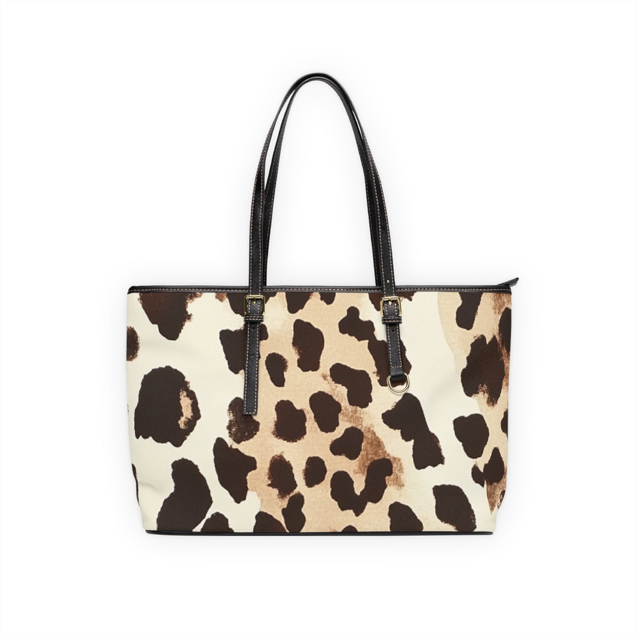 Leopard Print Shoulder Bag, Artsulli - Art is Long, Life is Short, Bags, Size, 17" x 11", Color, Black, , , 19057134453895304294