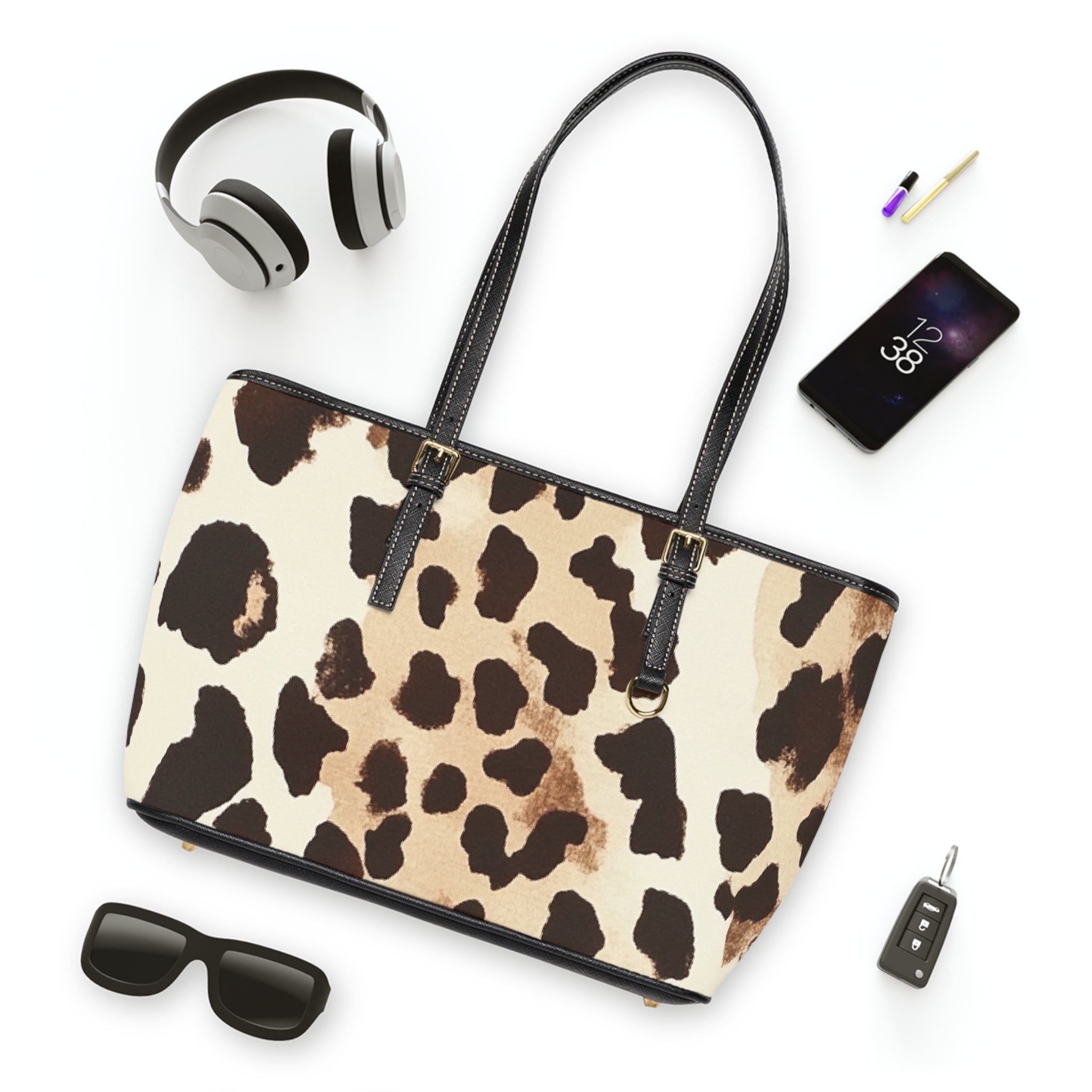 Leopard Print Shoulder Bag, Artsulli - Art is Long, Life is Short, Bags, , , , , , , 