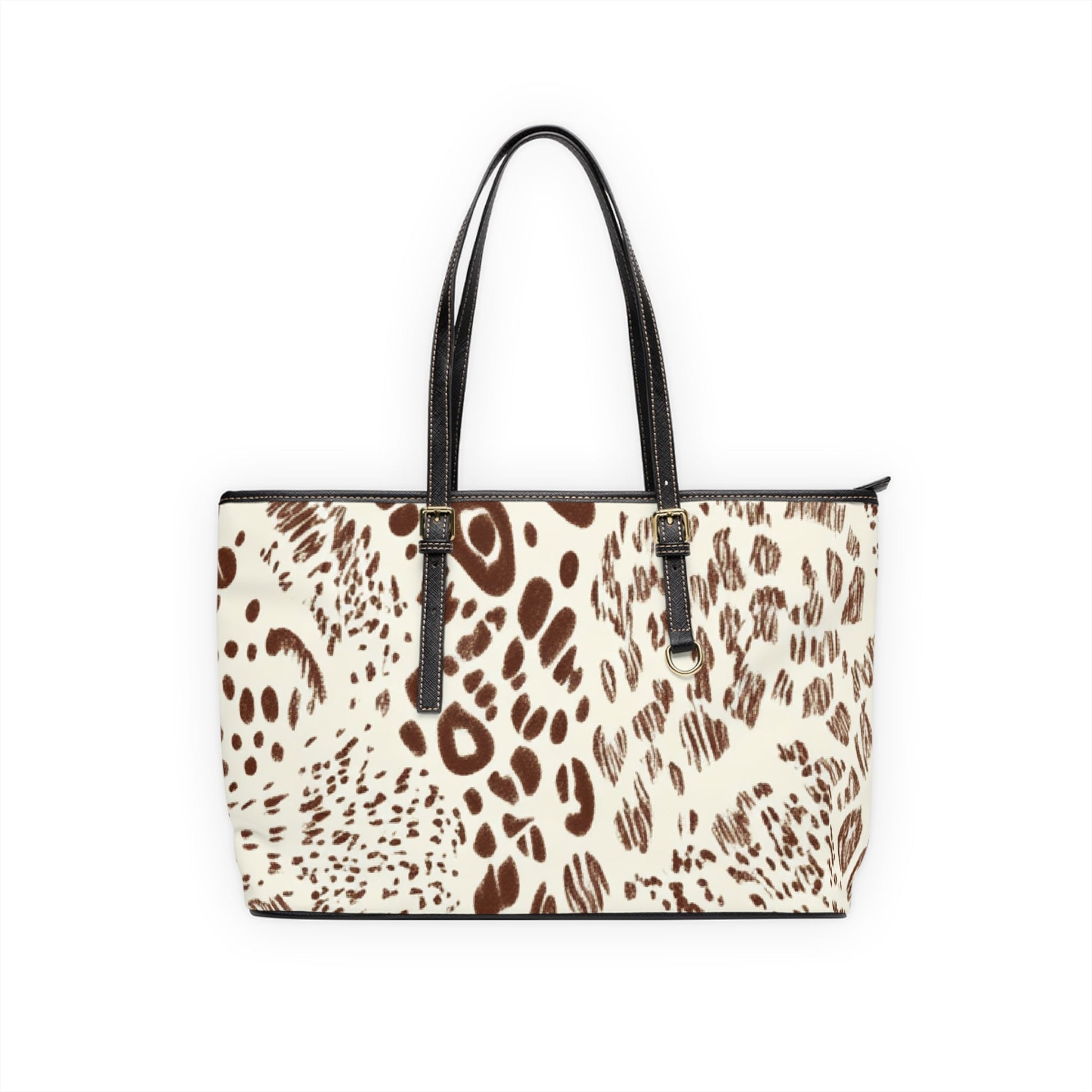 Leopard Print Shoulder Bag, Artsulli - Art is Long, Life is Short, Bags, Size, 17" x 11", Color, Black, , , 20290456383658621693