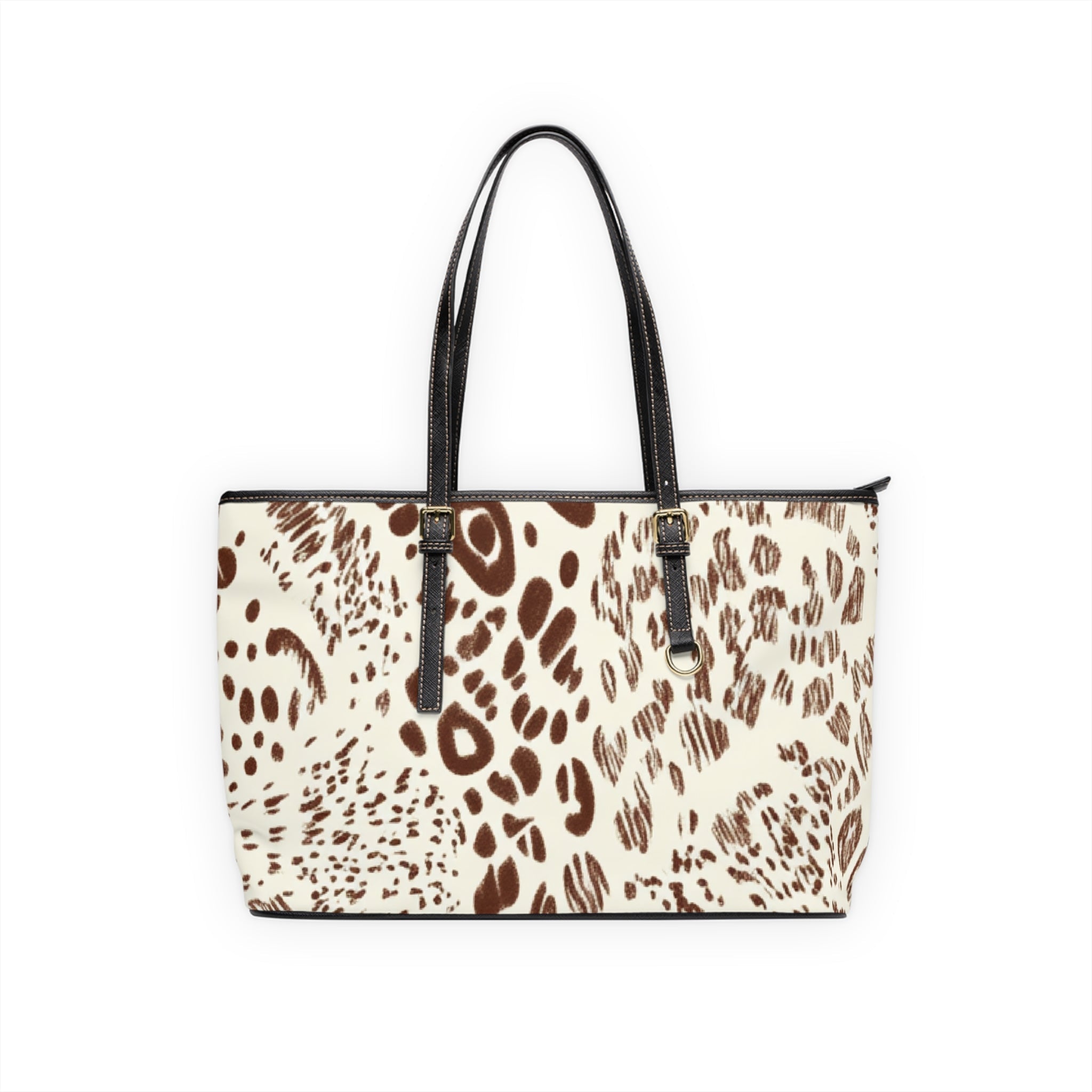 Leopard Print Shoulder Bag, Artsulli - Art is Long, Life is Short, Bags, Size, 17" x 11", Color, Black, , , 20290456383658621693
