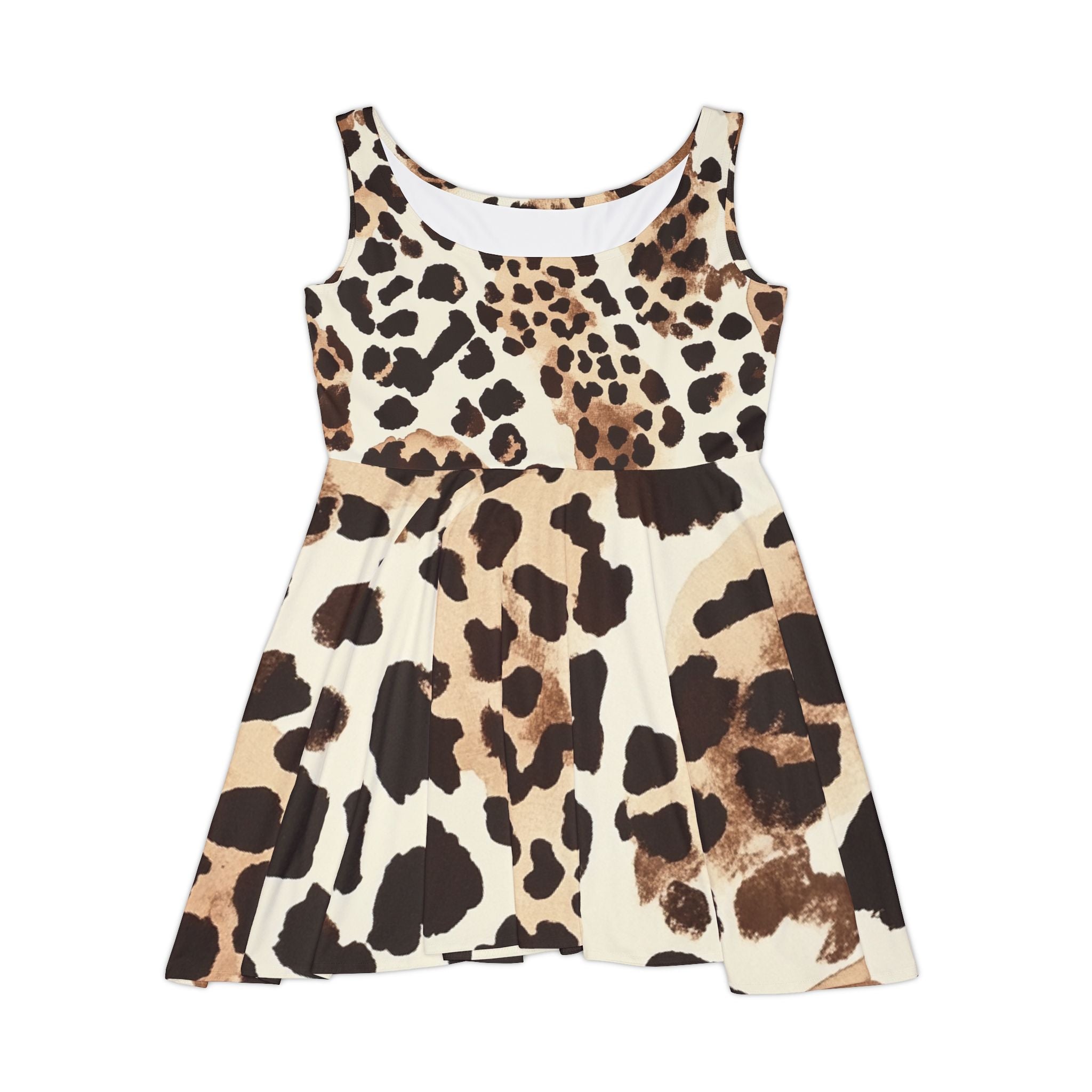 Printify Leopard Print Sleeveless Skater Dress 2025