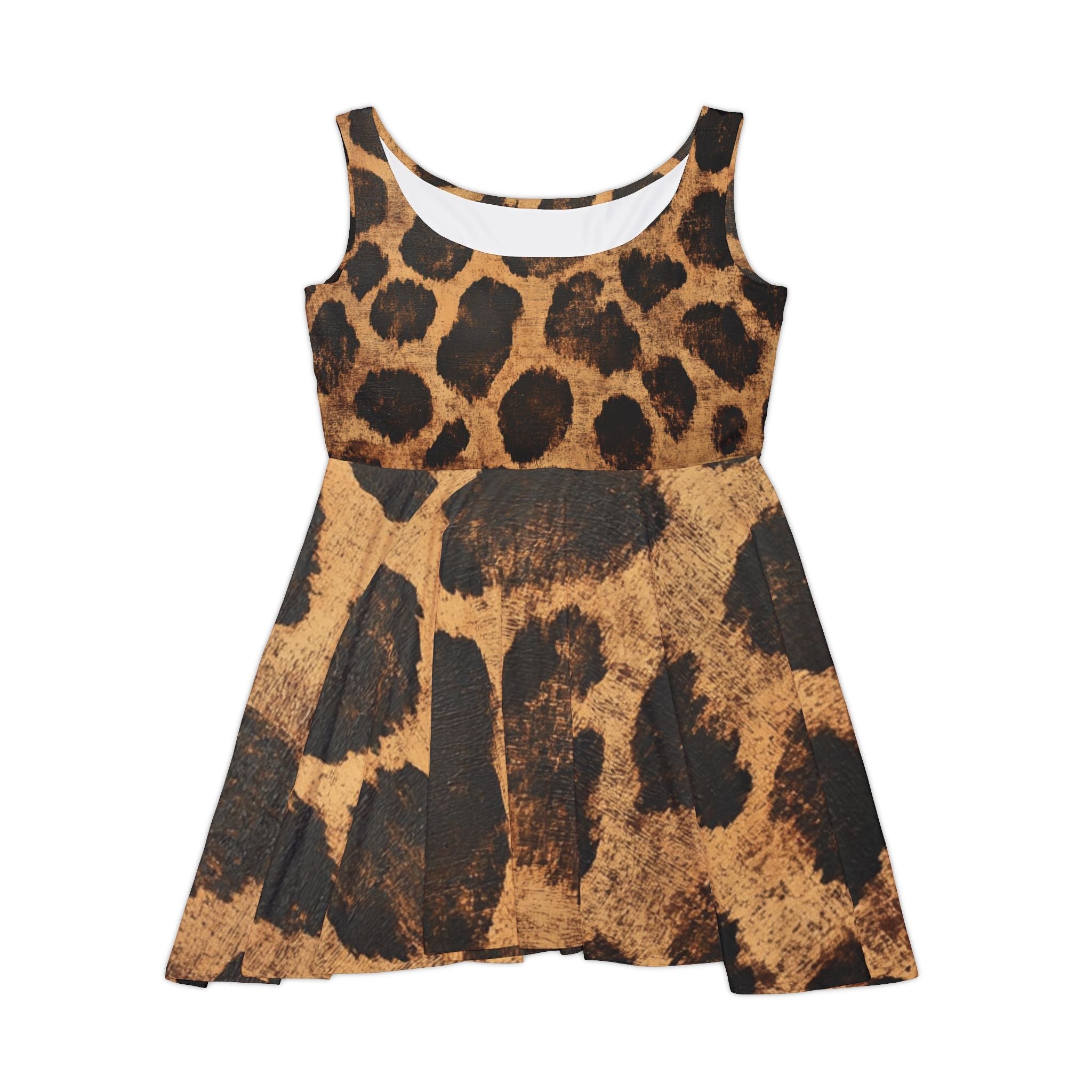 Printify Leopard Print Sleeveless Skater Dress 2025