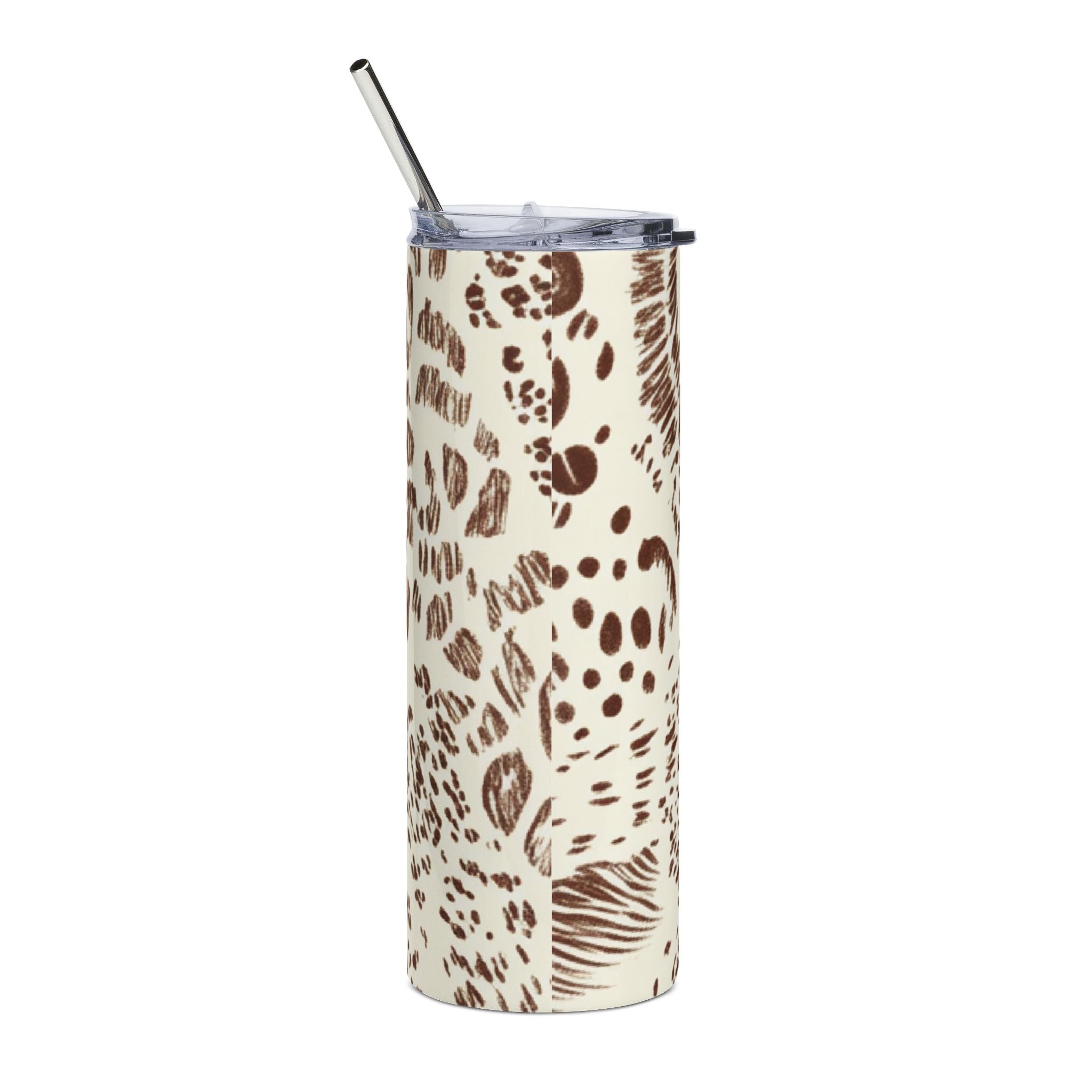 Leopard Print Stainless Steel Tumbler, Artsulli - Art is Long, Life is Short, Mug, , , , , , , 