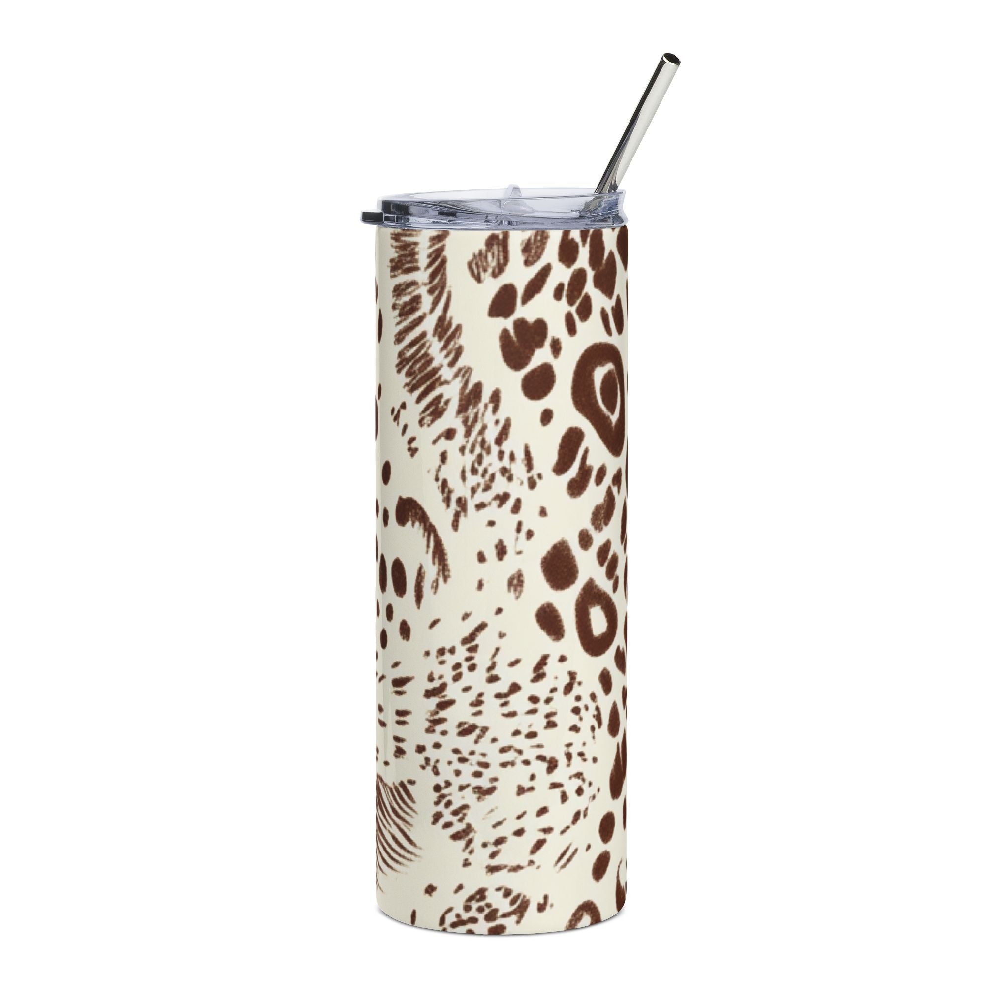 Leopard Print Stainless Steel Tumbler, Artsulli - Art is Long, Life is Short, Mug, , , , , , , 