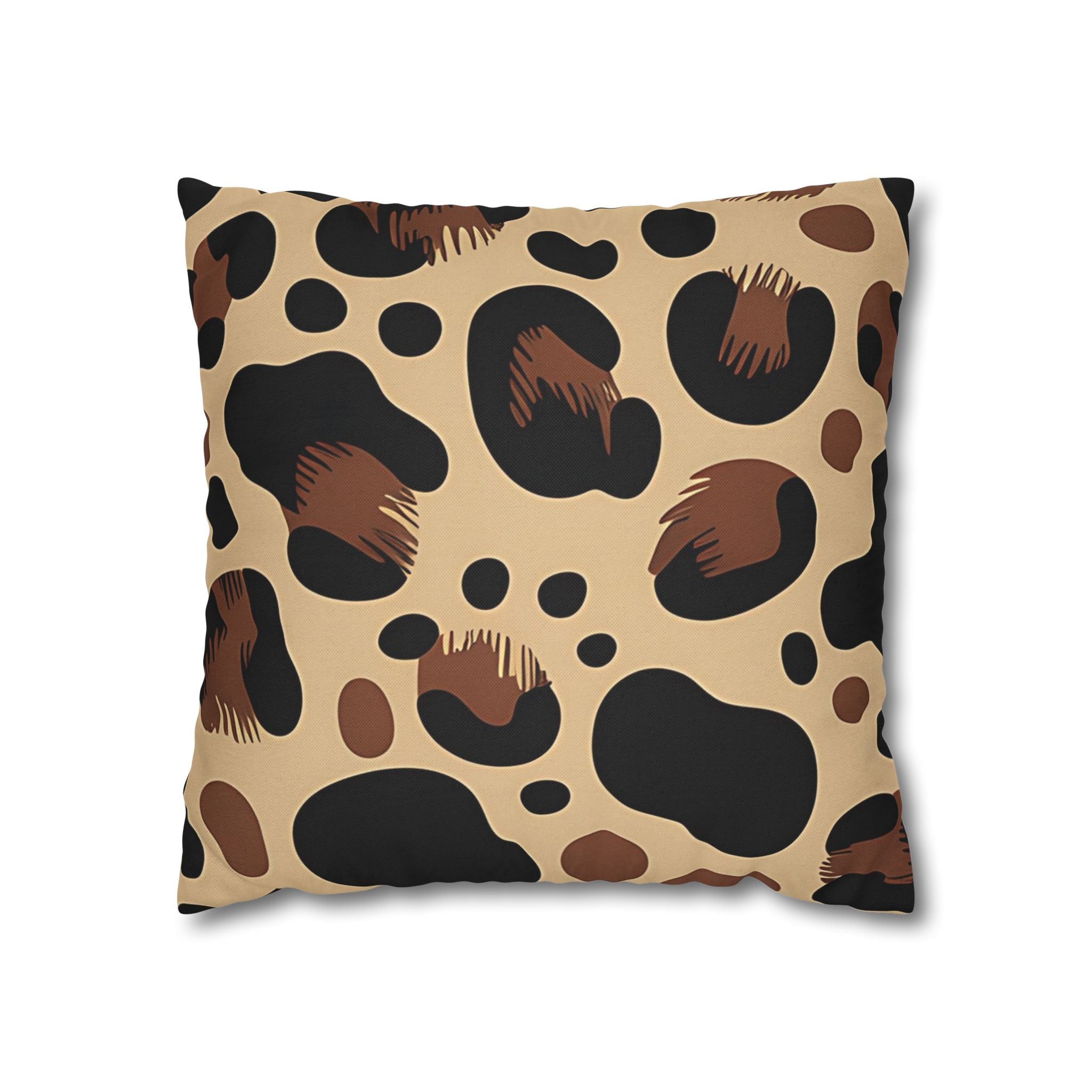 Leopard Print Throw Pillow, Artsulli - Art is Long, Life is Short, Home Decor, Size, 16" × 16", , , , , 12736006610722231682